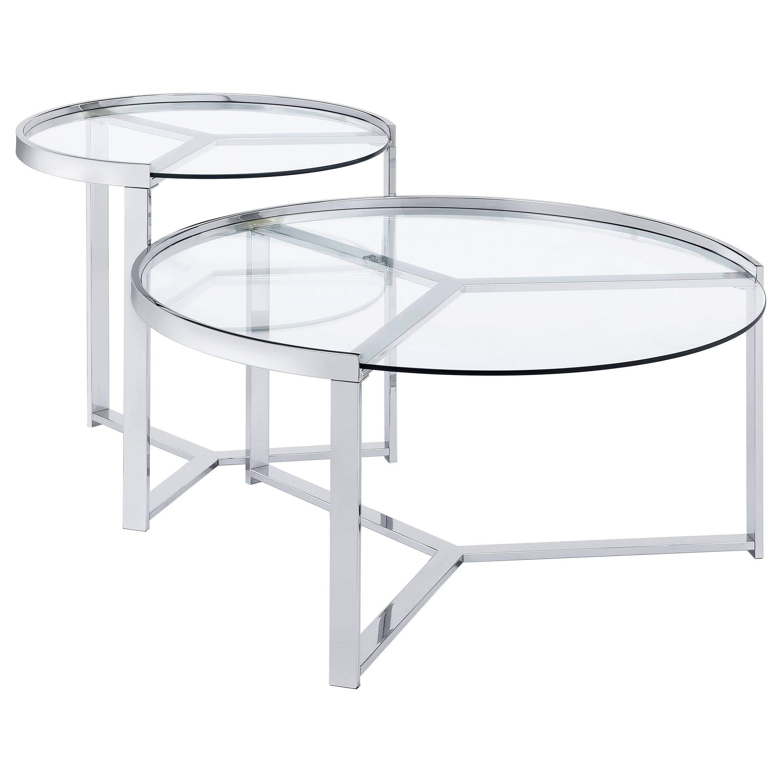 Delia Round Glass Top Nesting Coffee Table