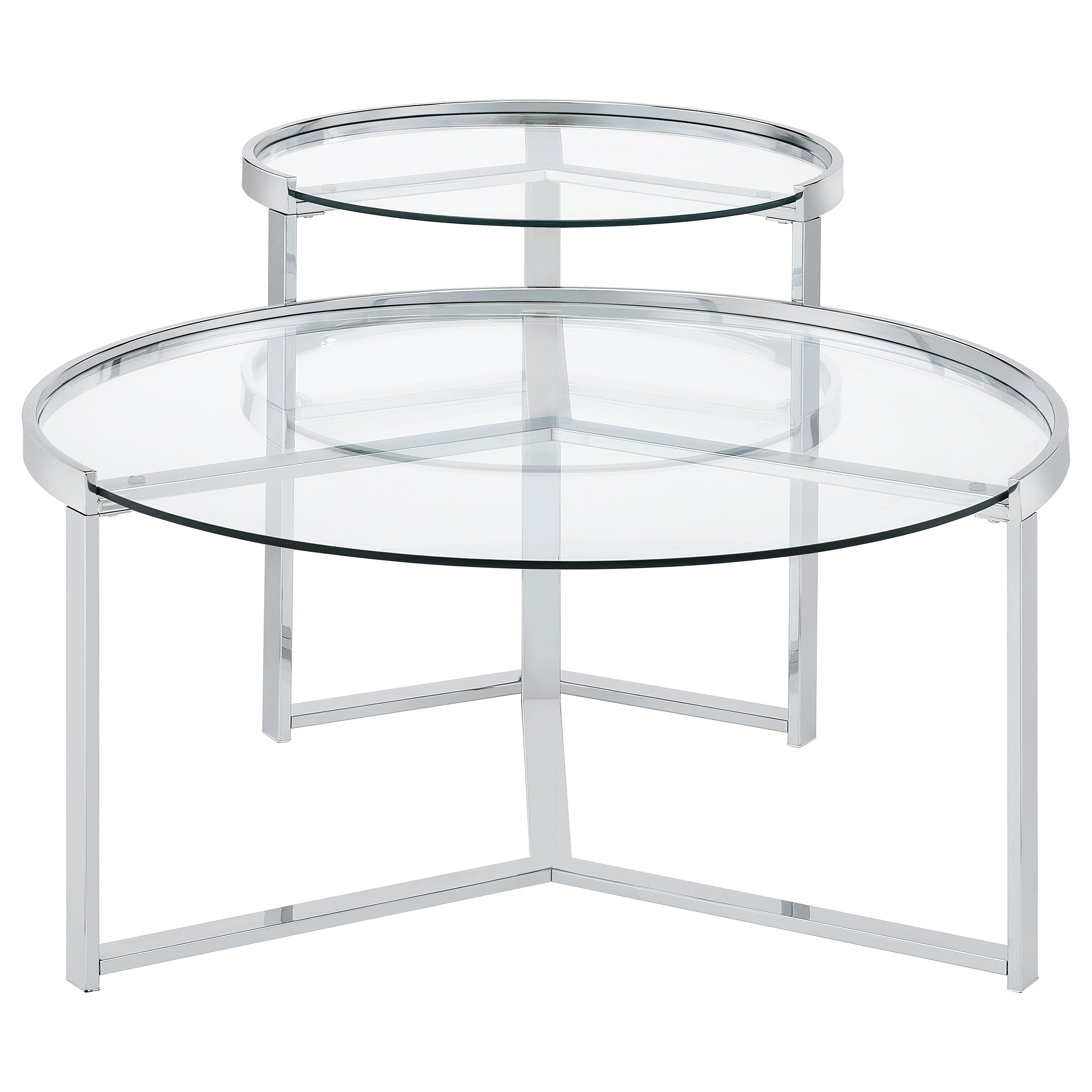 Delia Round Glass Top Nesting Coffee Table