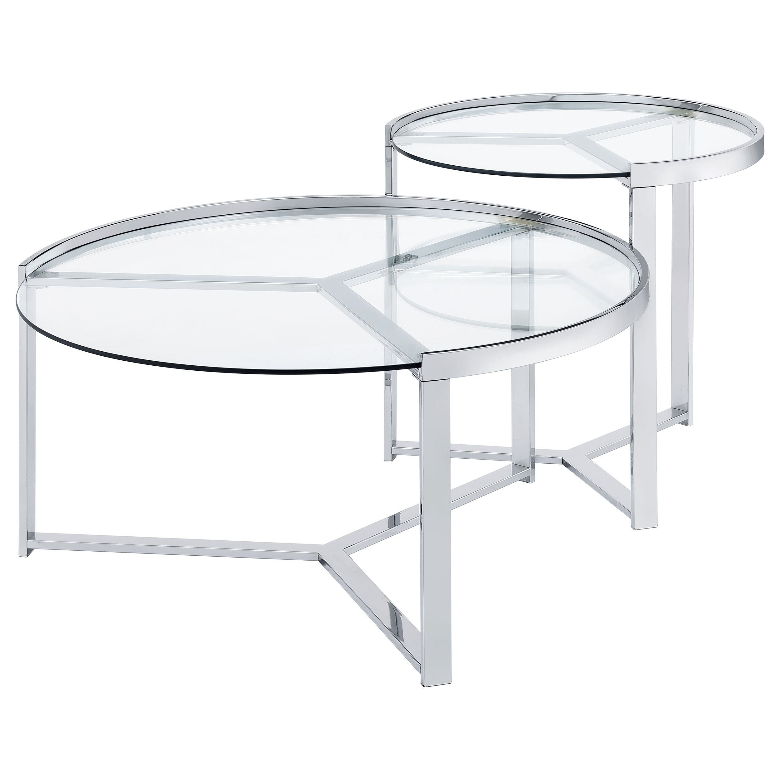Delia Round Glass Top Nesting Coffee Table