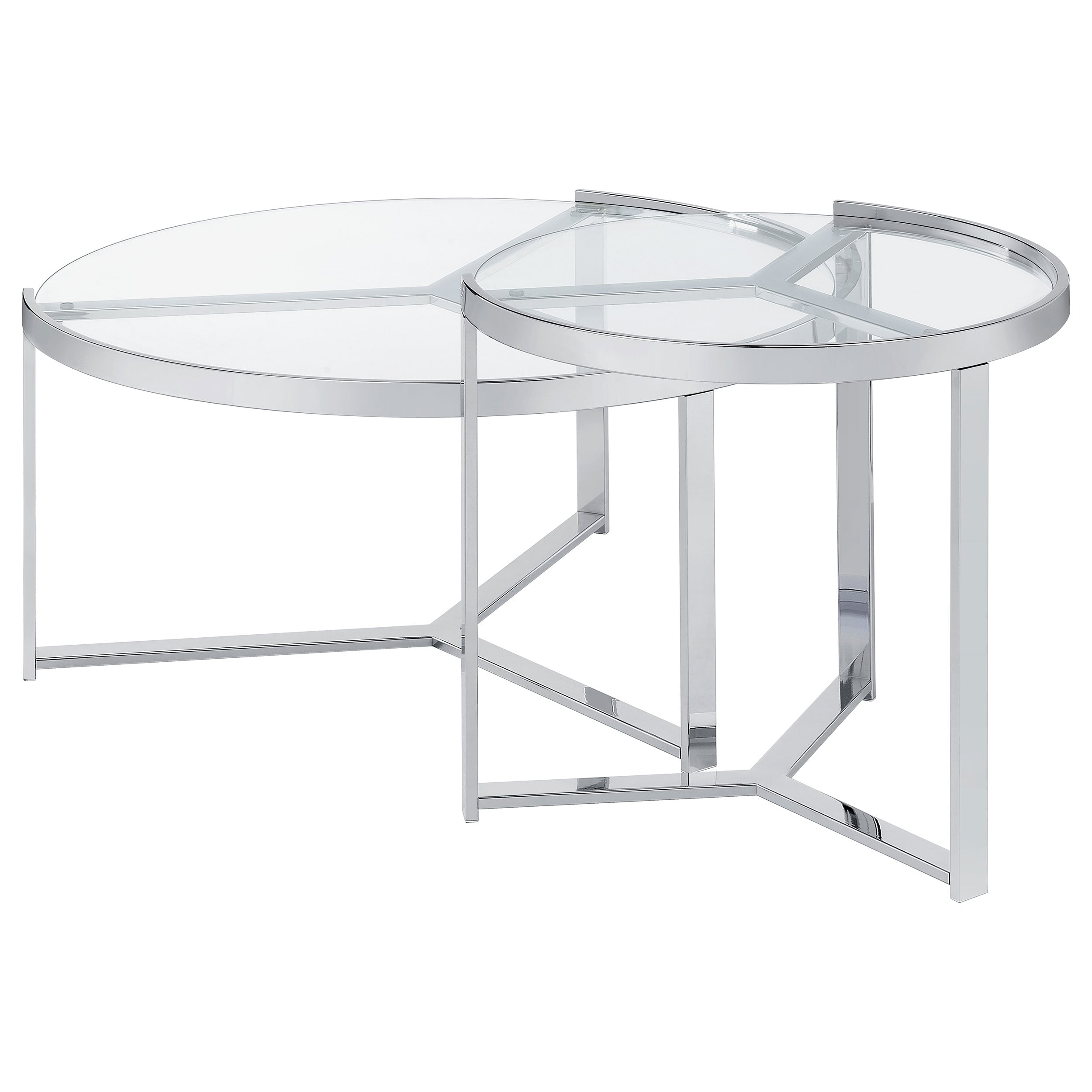 Delia Round Glass Top Nesting Coffee Table