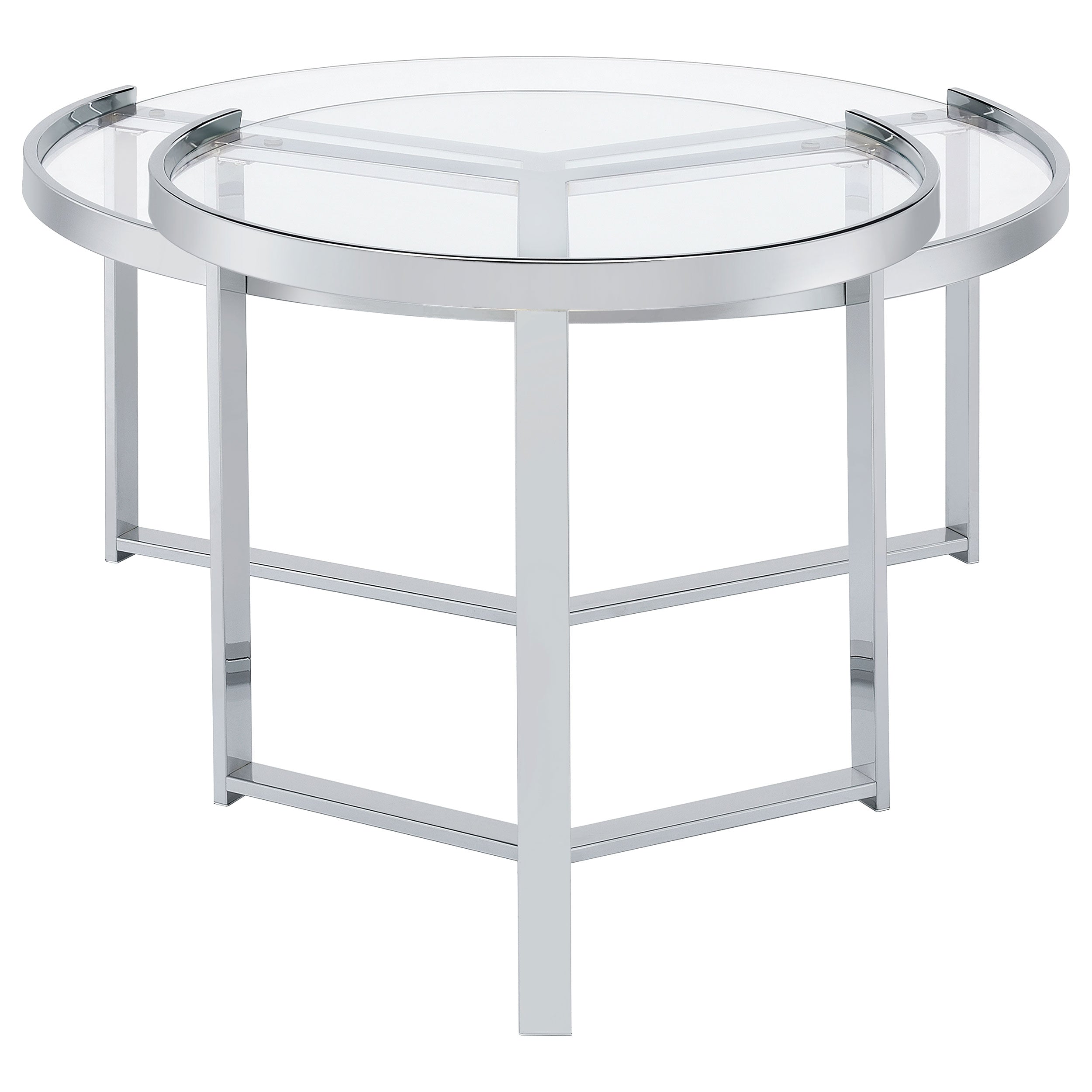 Delia Round Glass Top Nesting Coffee Table