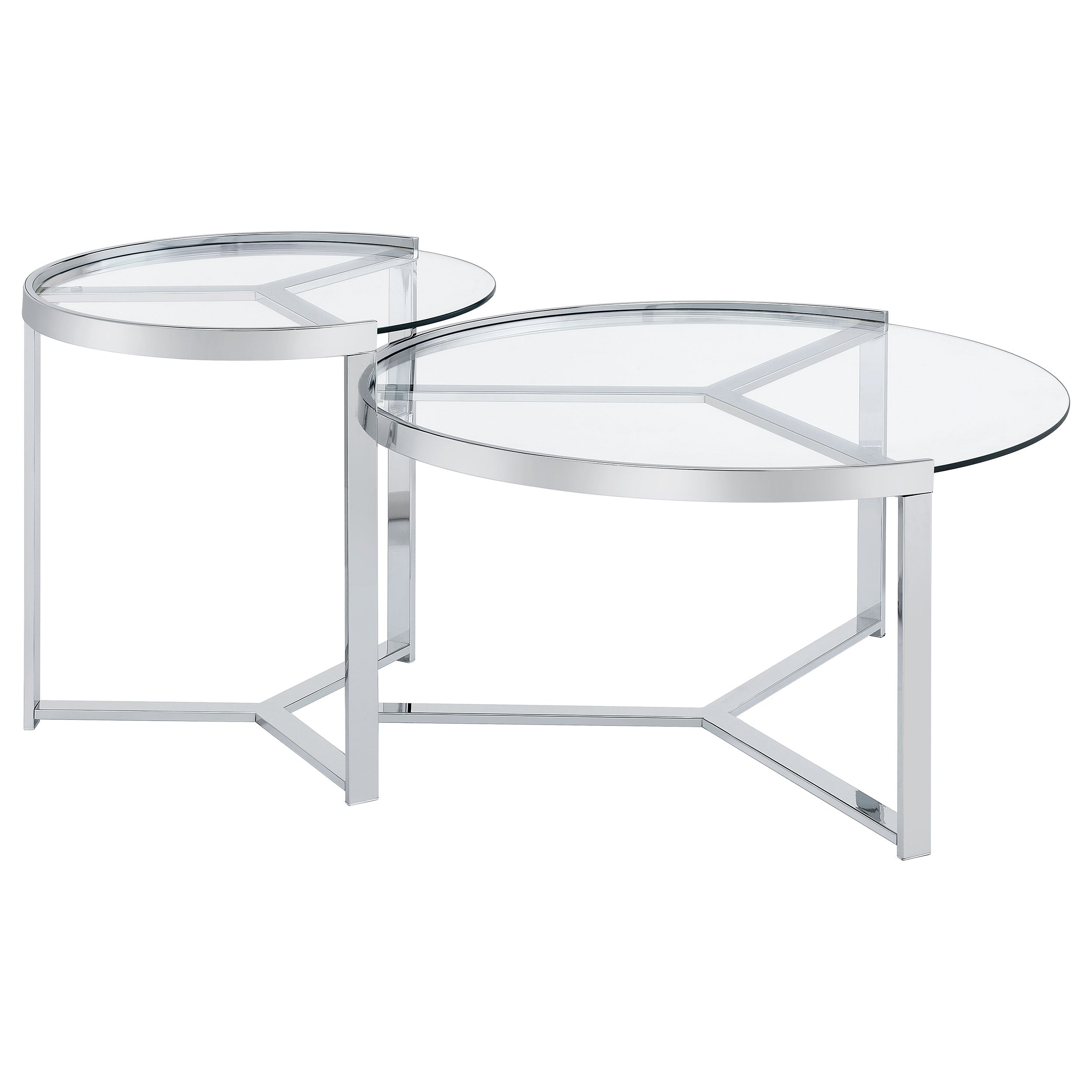 Delia Round Glass Top Nesting Coffee Table
