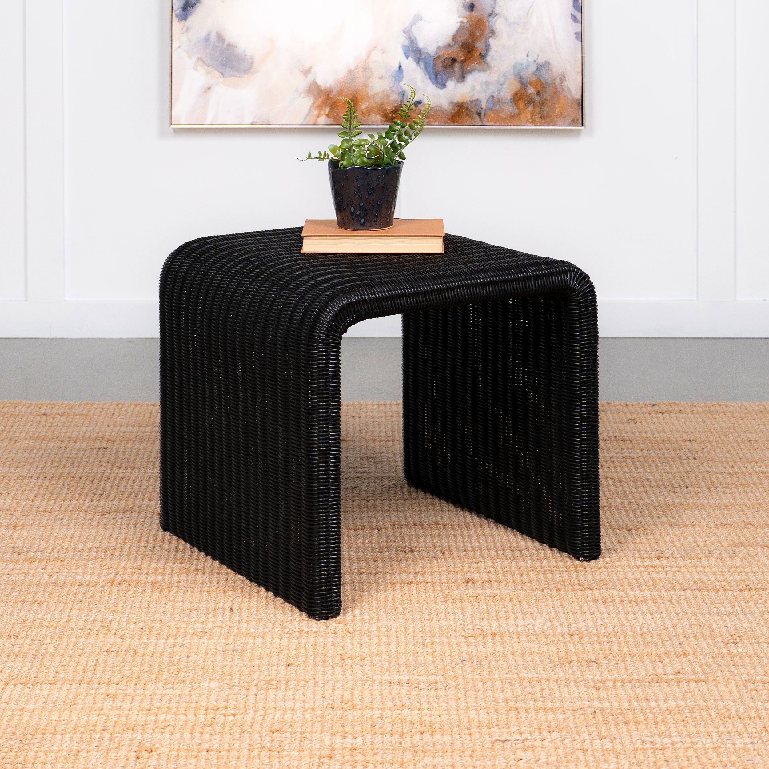 Cahya Woven Rattan Square End Table