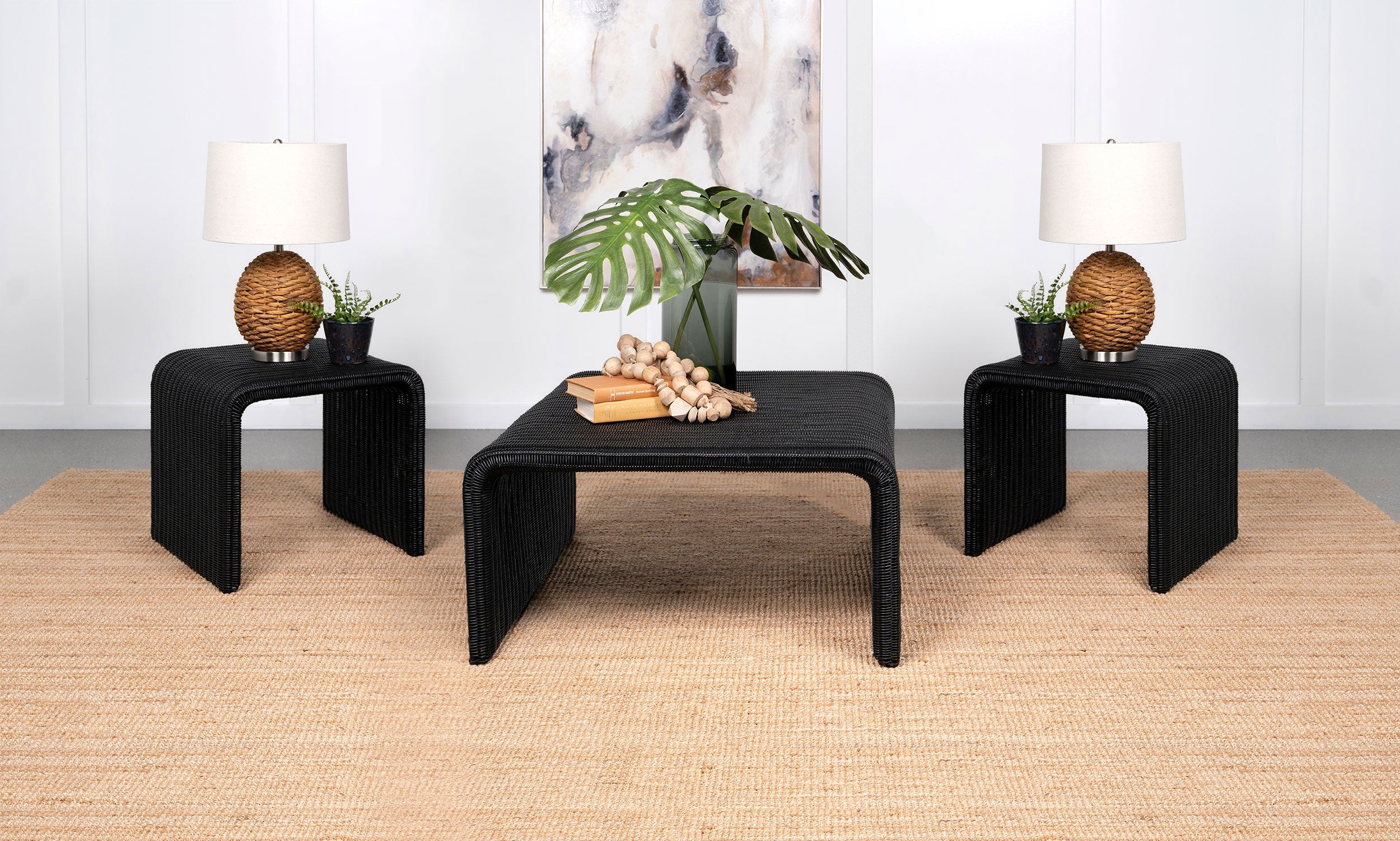 Cahya Rattan Coffee and End Table Set
