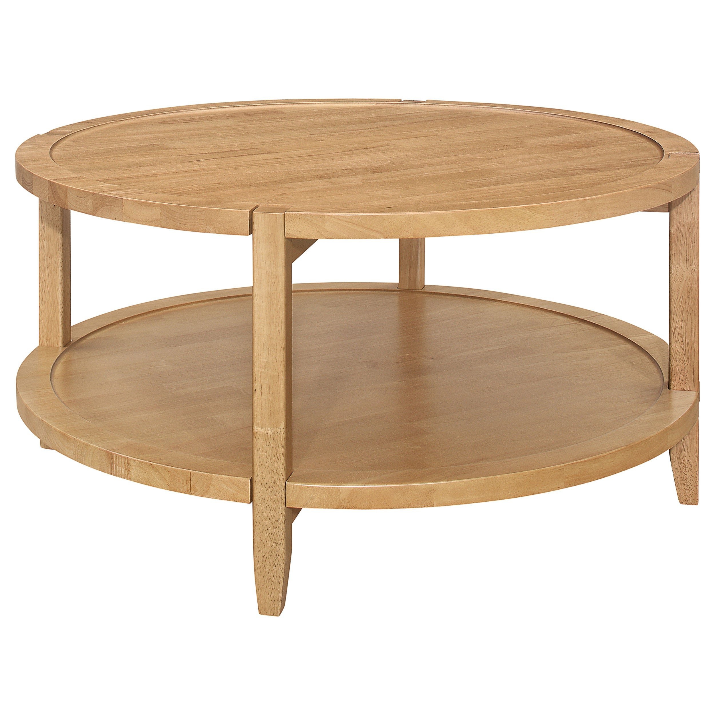 Camillo Round Coffee and End Table Set Maple