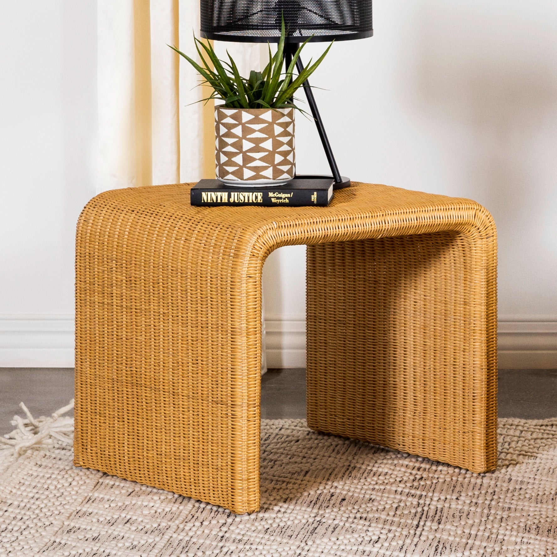 Cahya Woven Rattan Square End Table