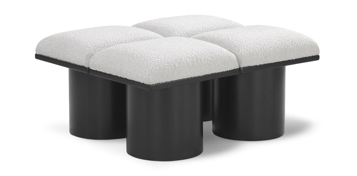 Pavilion Modular Bench 4-Piece Bench, 36"W x 31"D — Cream / Black Base