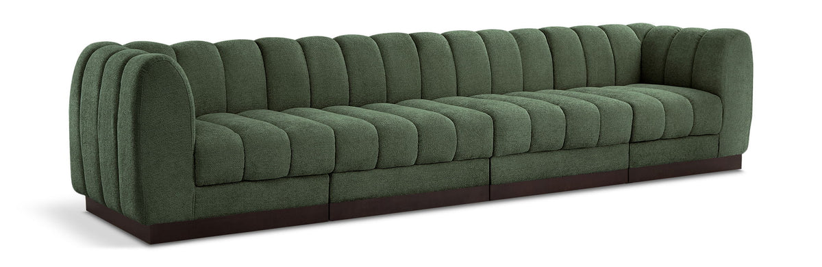Quinn Chenille Modular Sectional — 4-Piece Sofa — Green