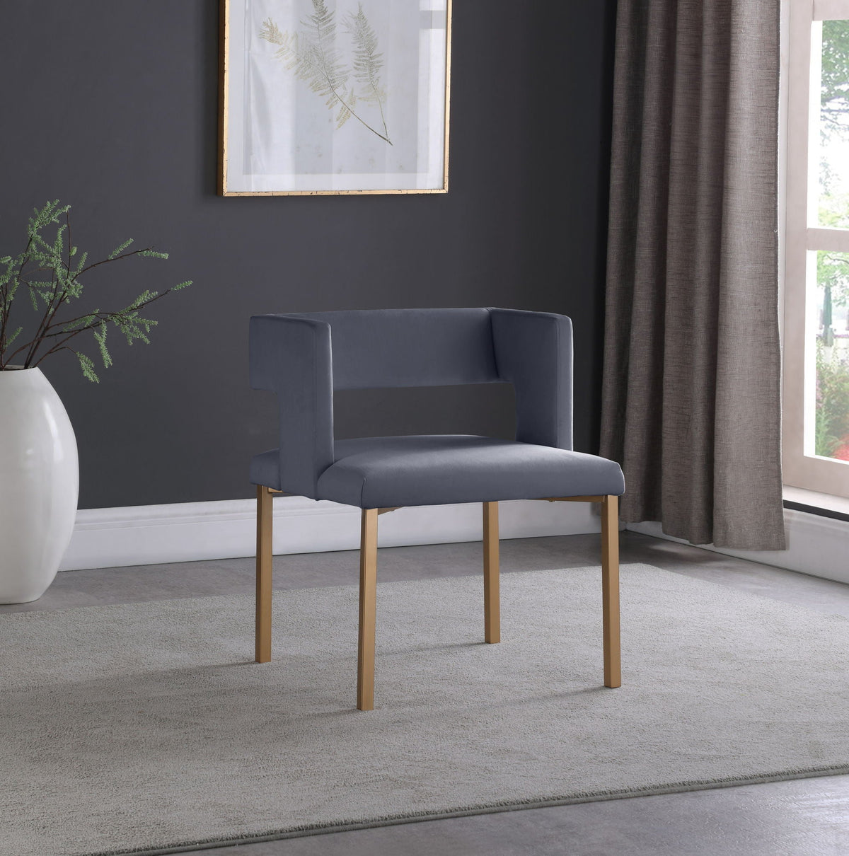 Caleb - Dining Chair (Set of 2) with Gold Legs