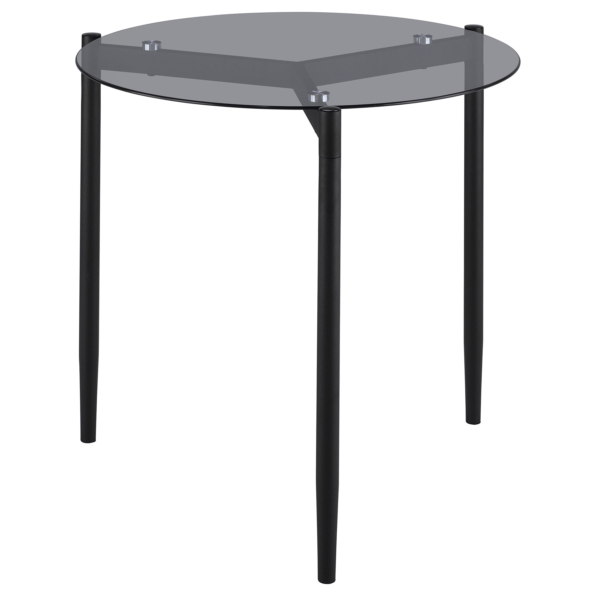 Rosalie Round Smoked Glass Top End Table Grey