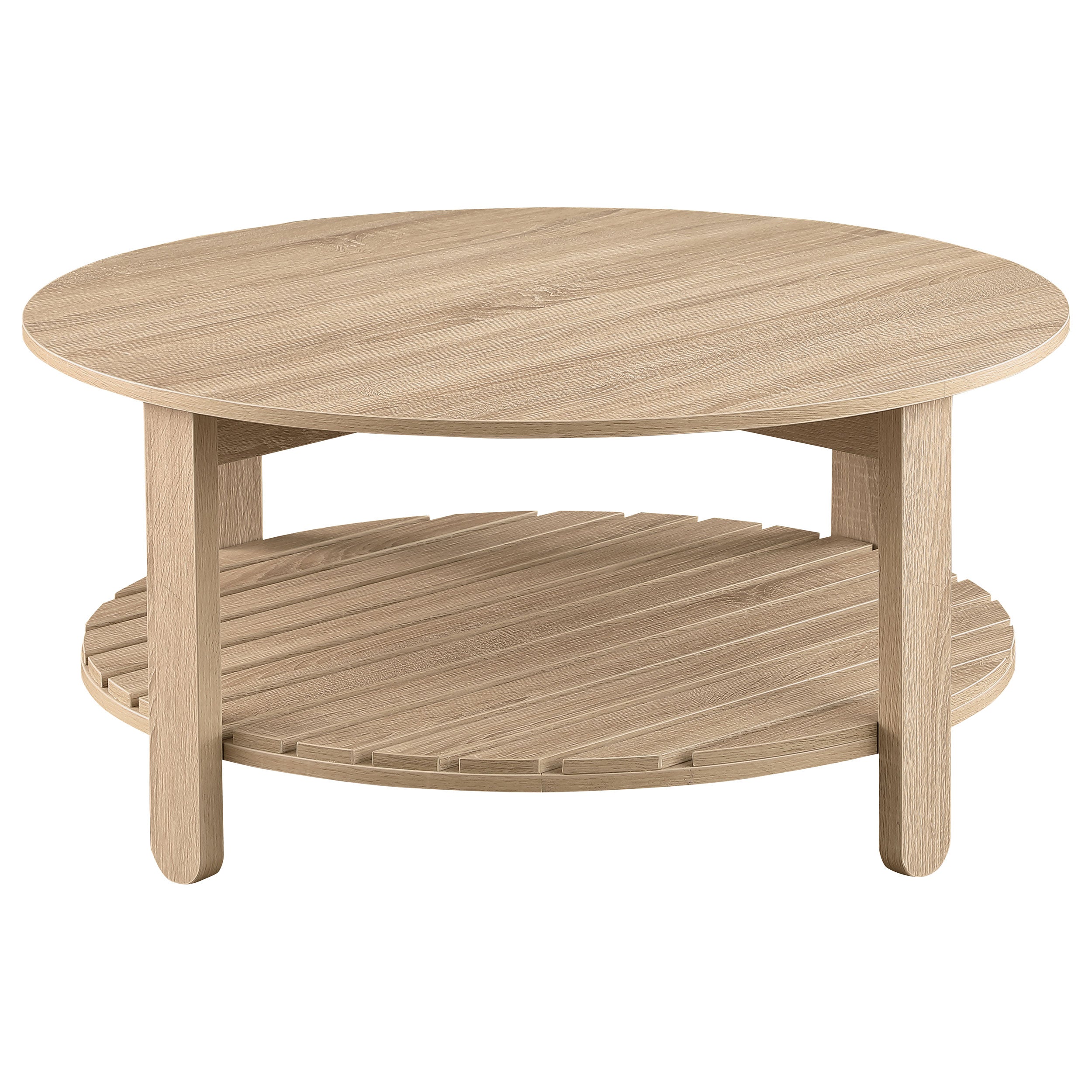 Fowler Round Coffee and End Table Set Natural