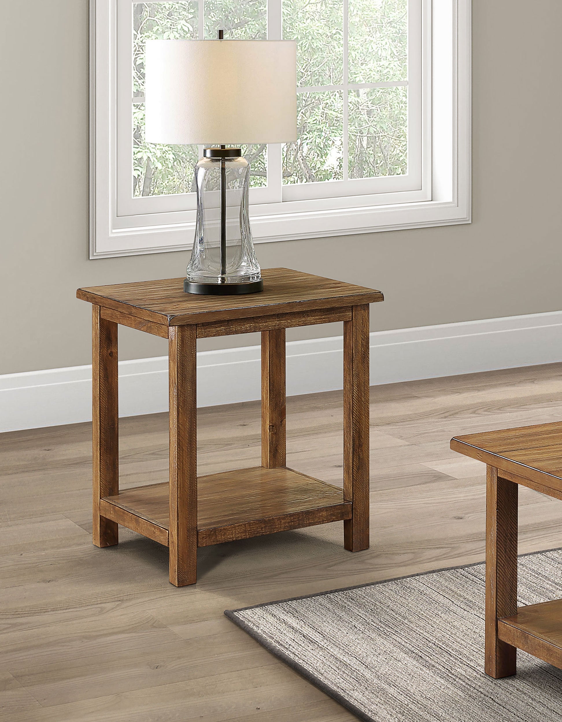 Payne Wood End Table with Shelf