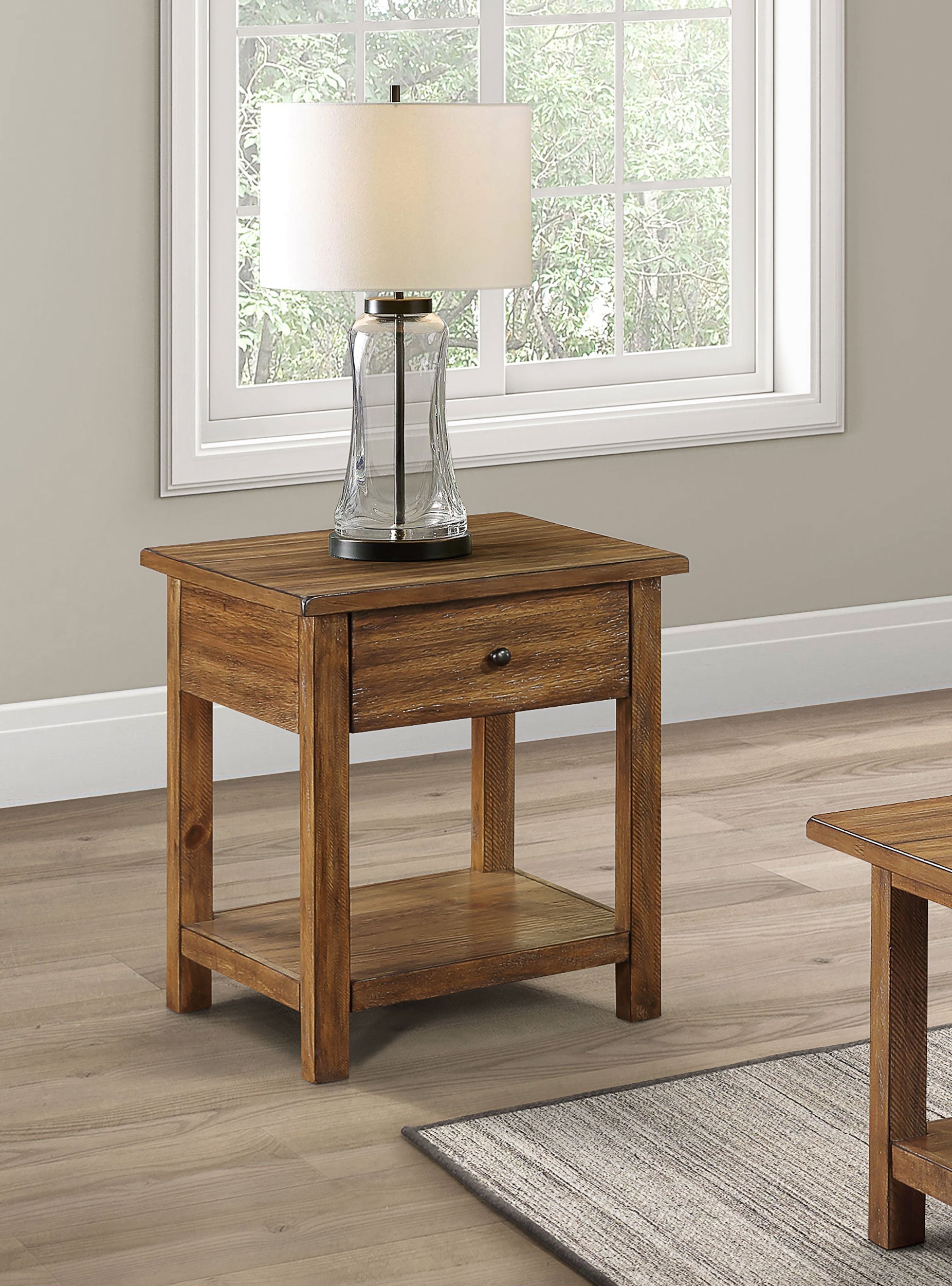 Payne 1-drawer Wood End Table with Shelf