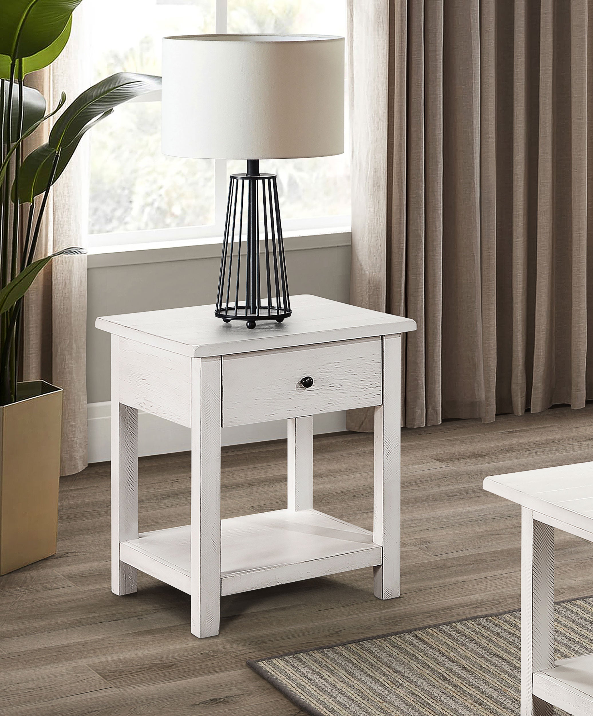 Payne 1-drawer Wood End Table with Shelf