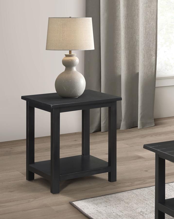 Payne Wood End Table with Shelf
