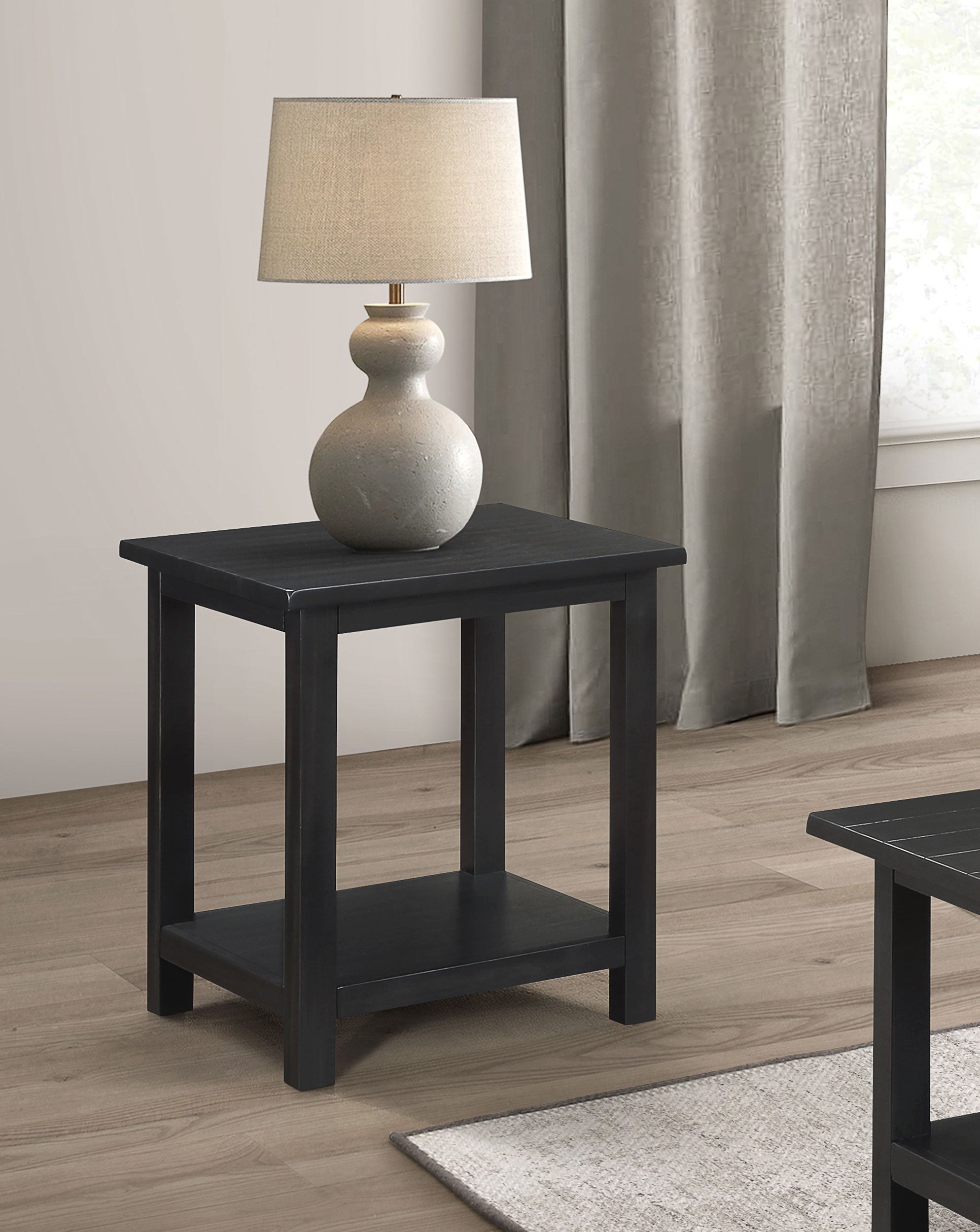 Payne Wood End Table with Shelf