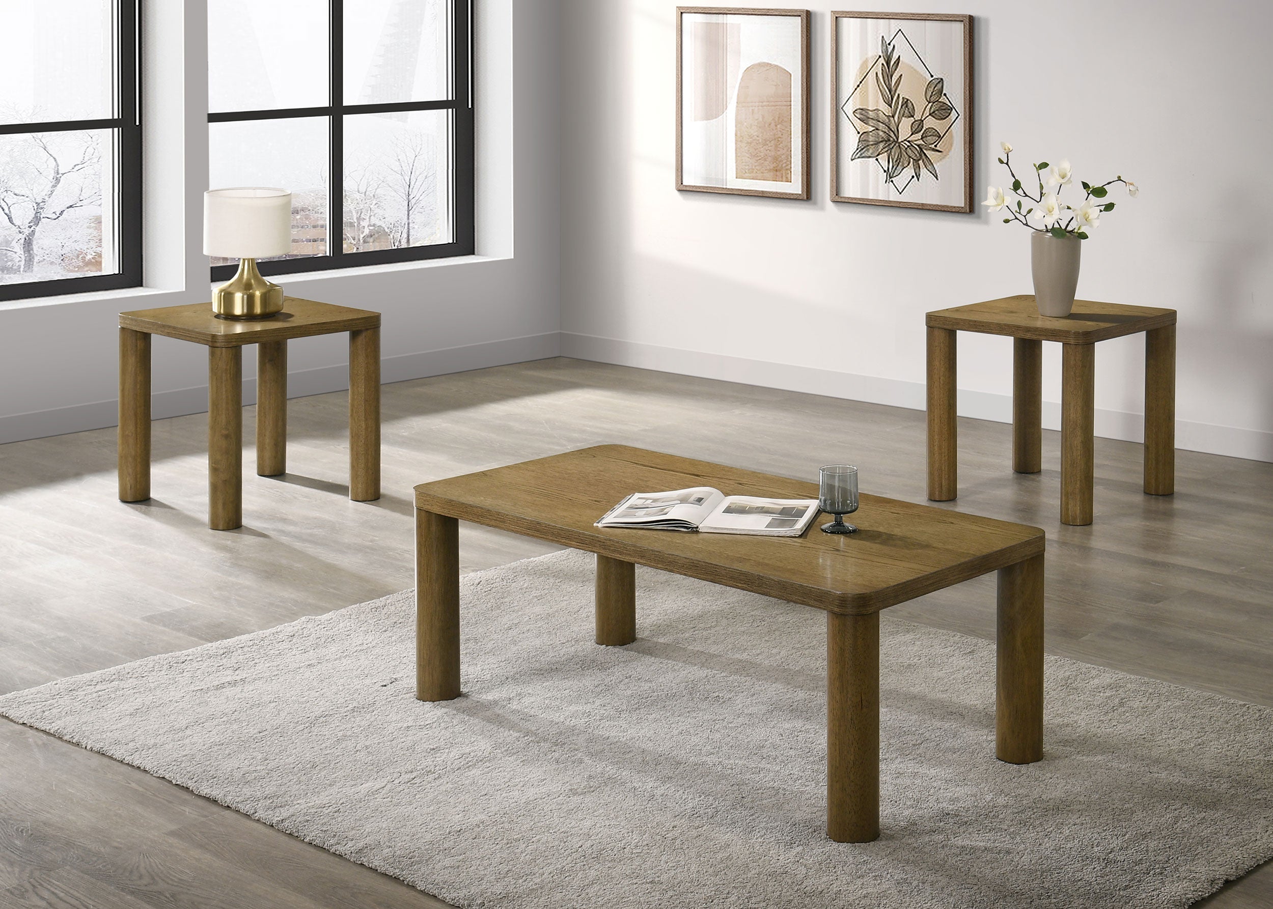 Castlewood Cocktail Coffee Table Set