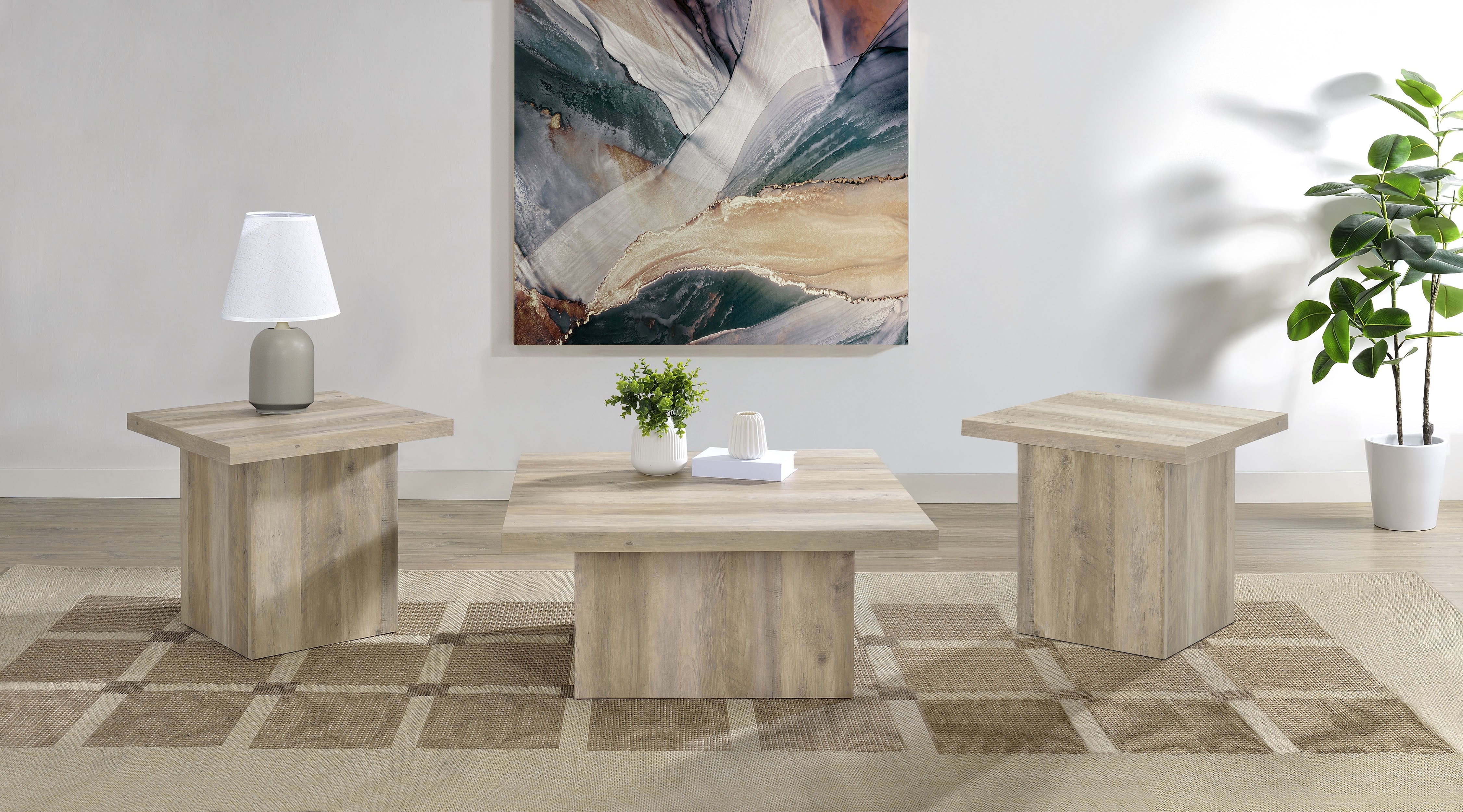 Devar Square Coffee and End Table Set