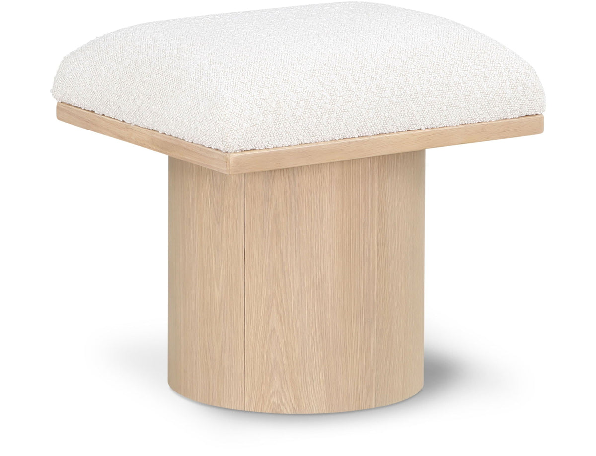 Pavilion Modular Bench Single Bench / Ottoman — Cream / Natural Base