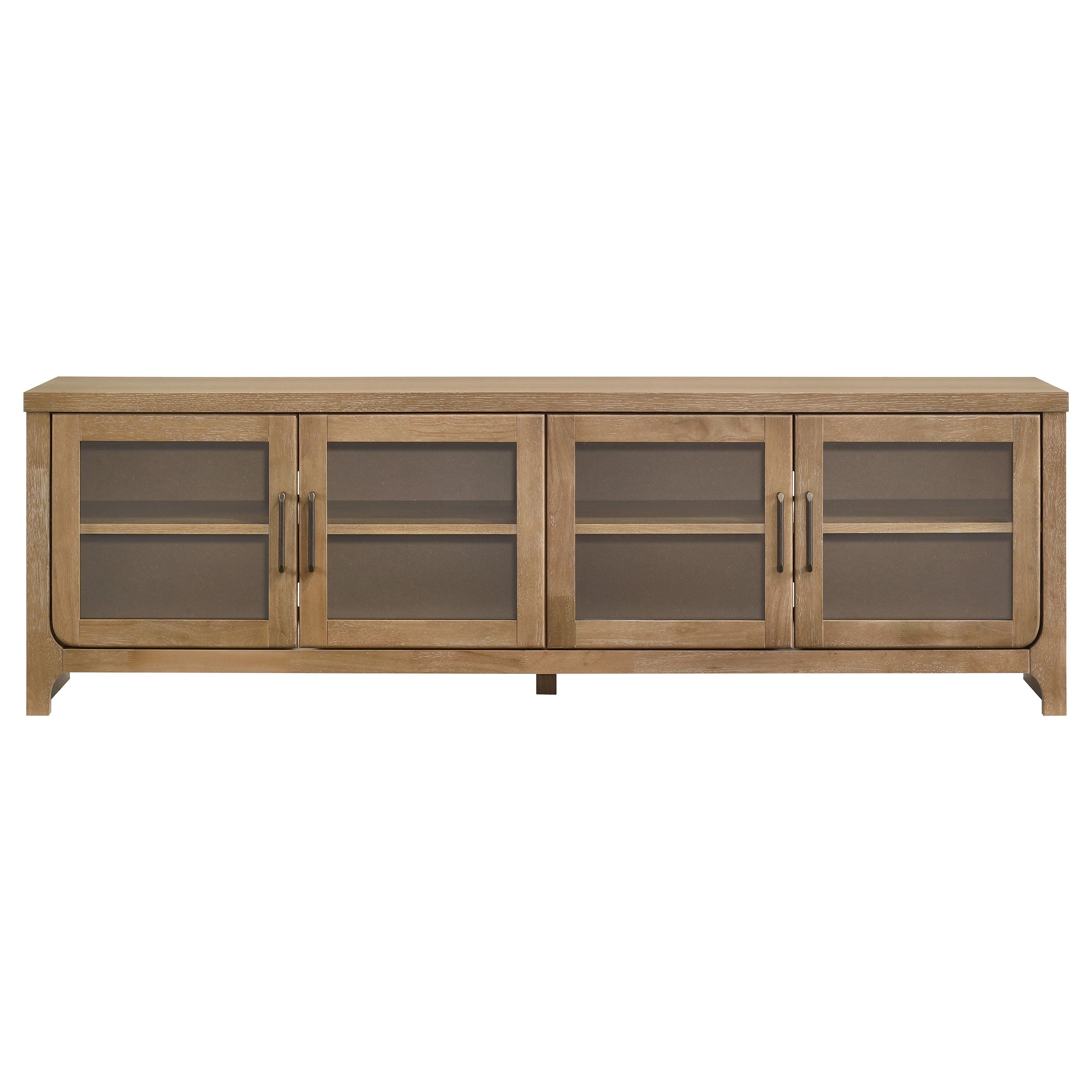 Brenham 79-inch 4-door TV Stand Media Console Light Oak