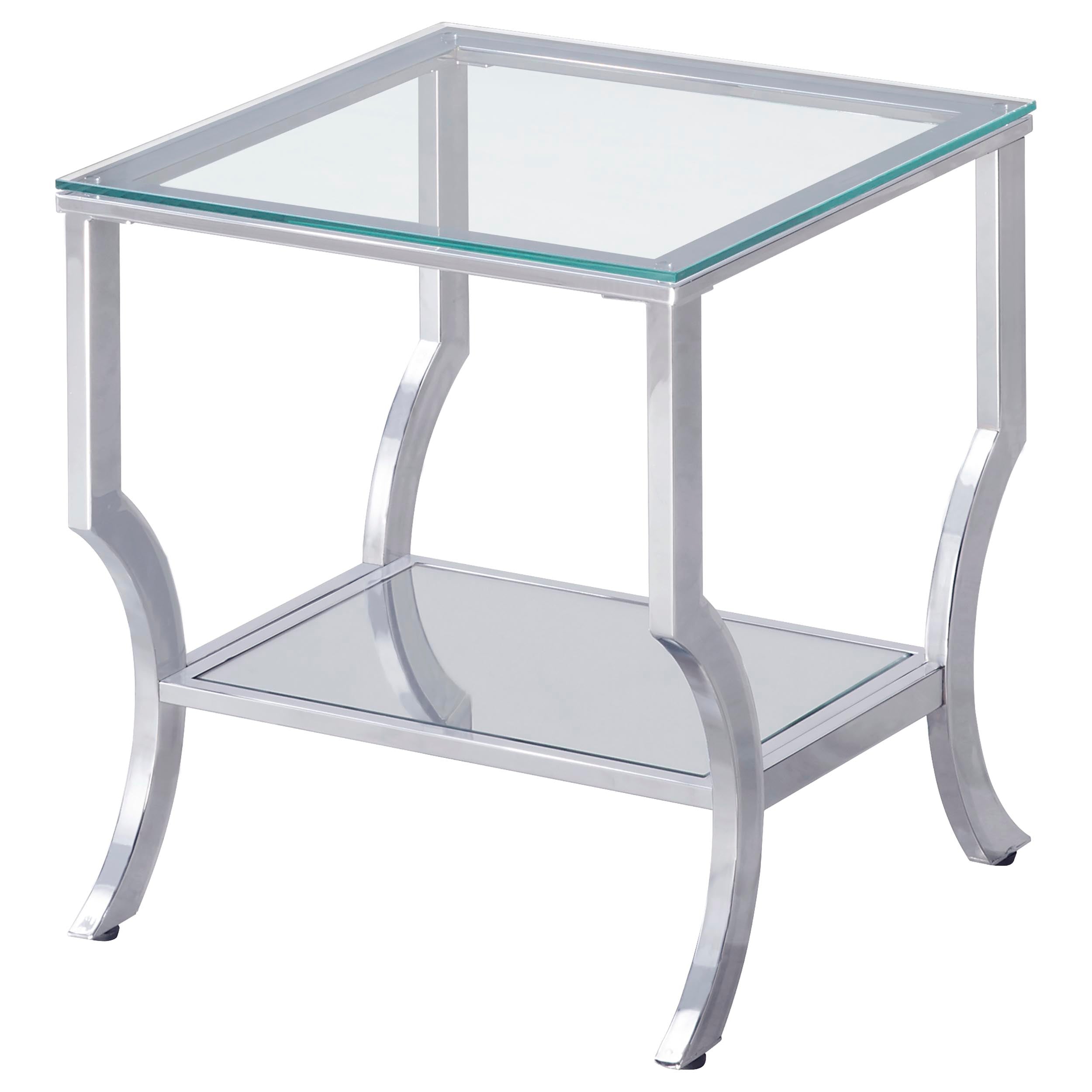 Saide Glass Top Coffee and End Table Set Chrome