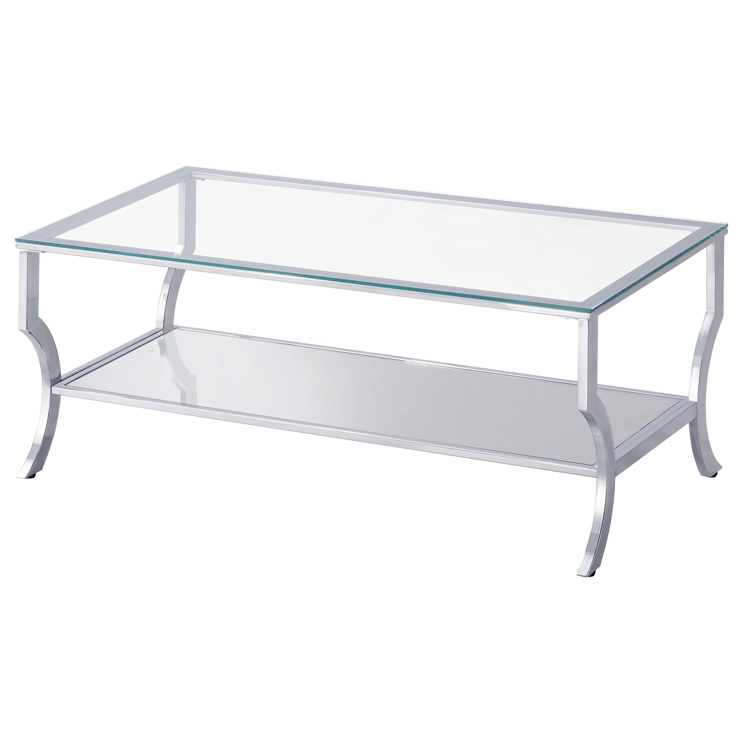 Saide Glass Top Coffee and End Table Set Chrome