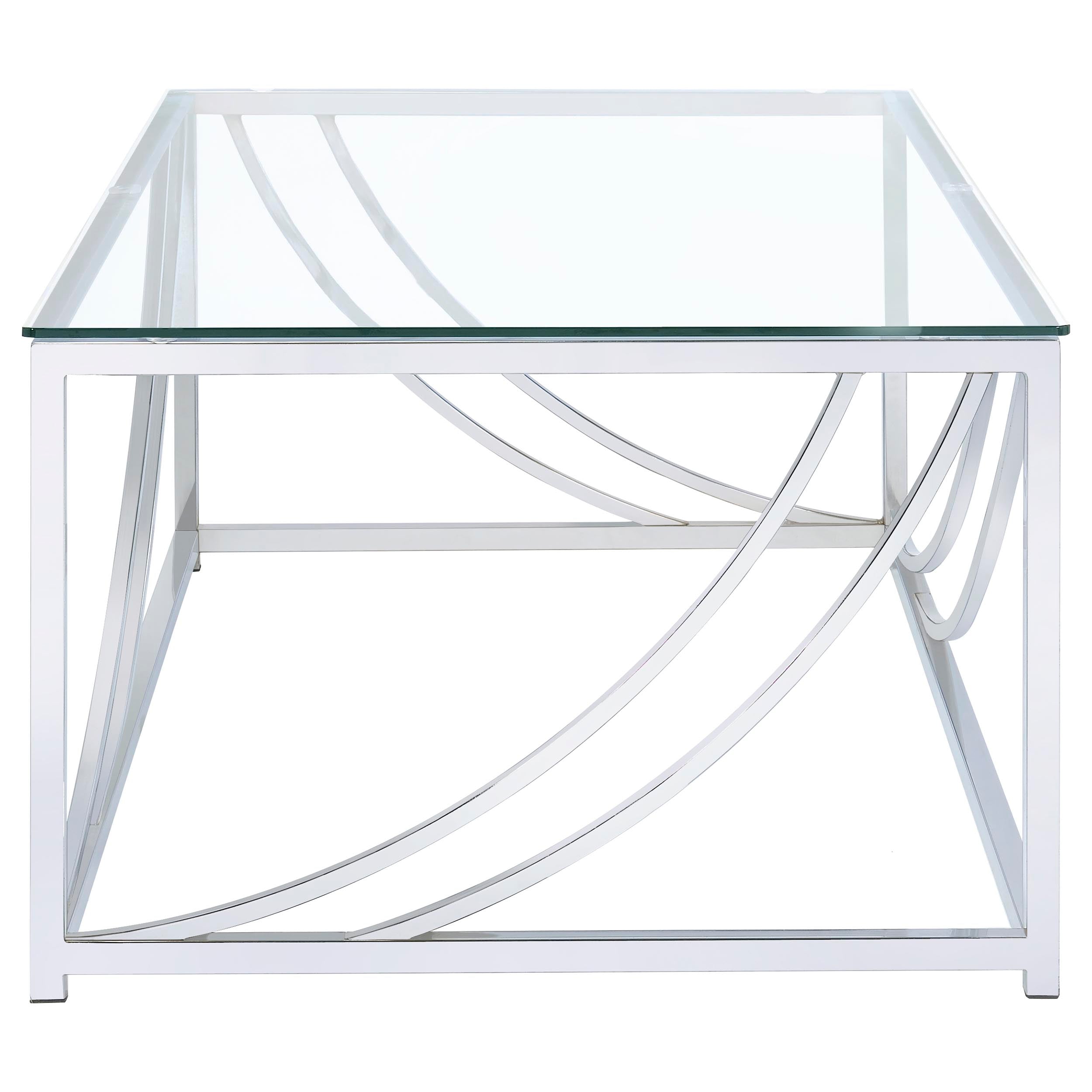 Lille Glass Top Coffee And End Table Set Chrome