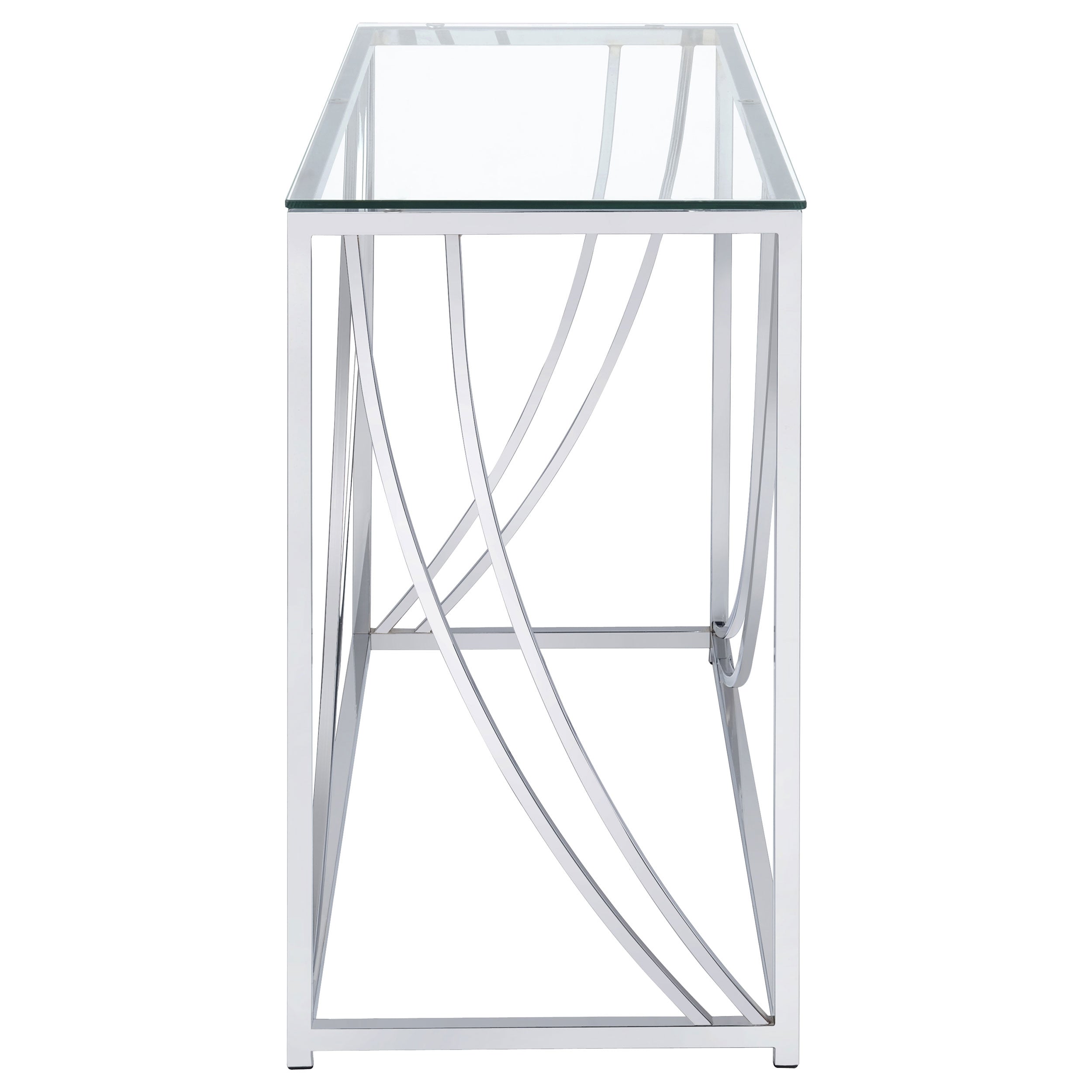Lille Glass Top Entryway Console Table Accents Chrome