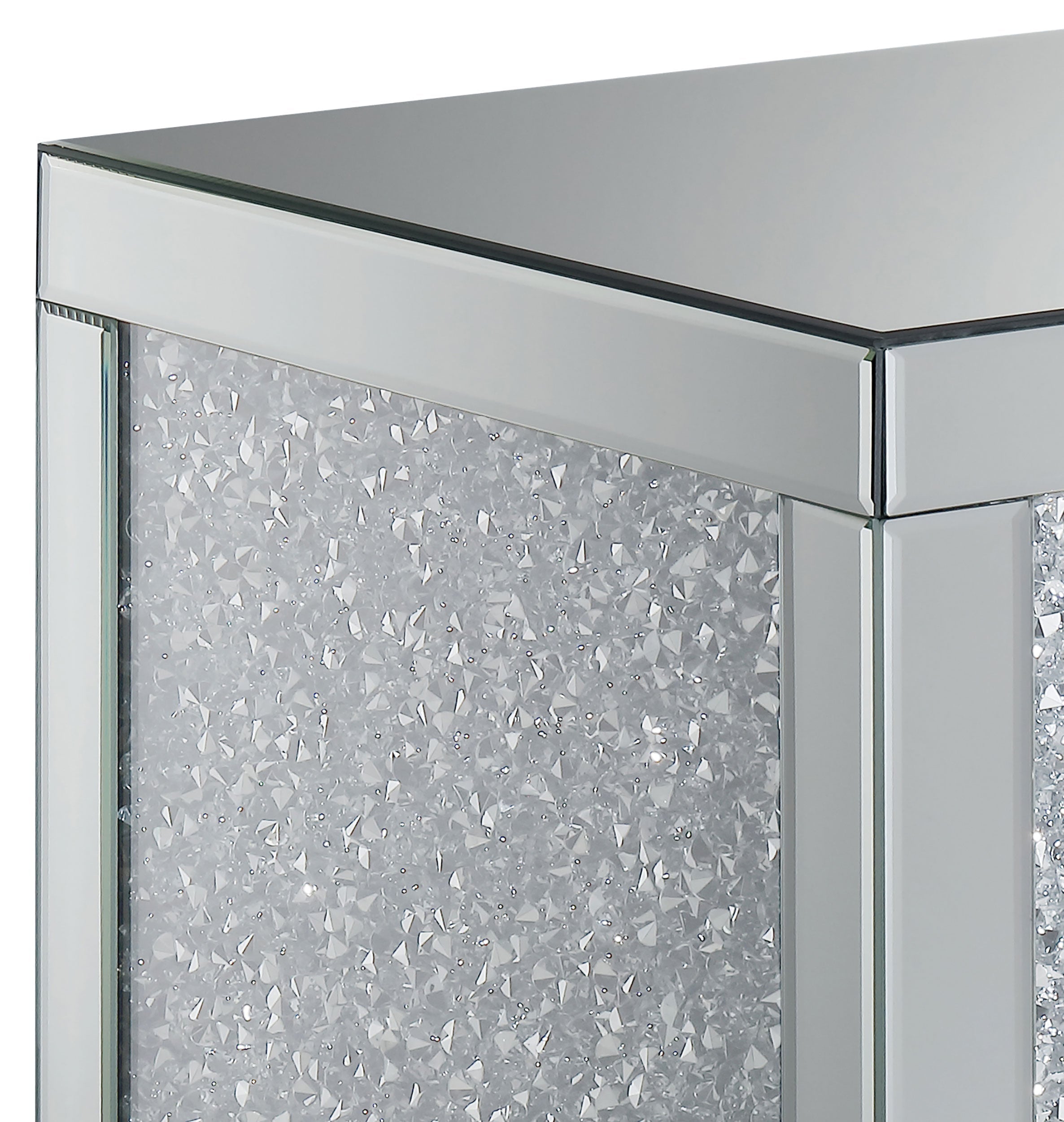 Gillian Rectangular Mirrored Acrylic Side End Table Silver