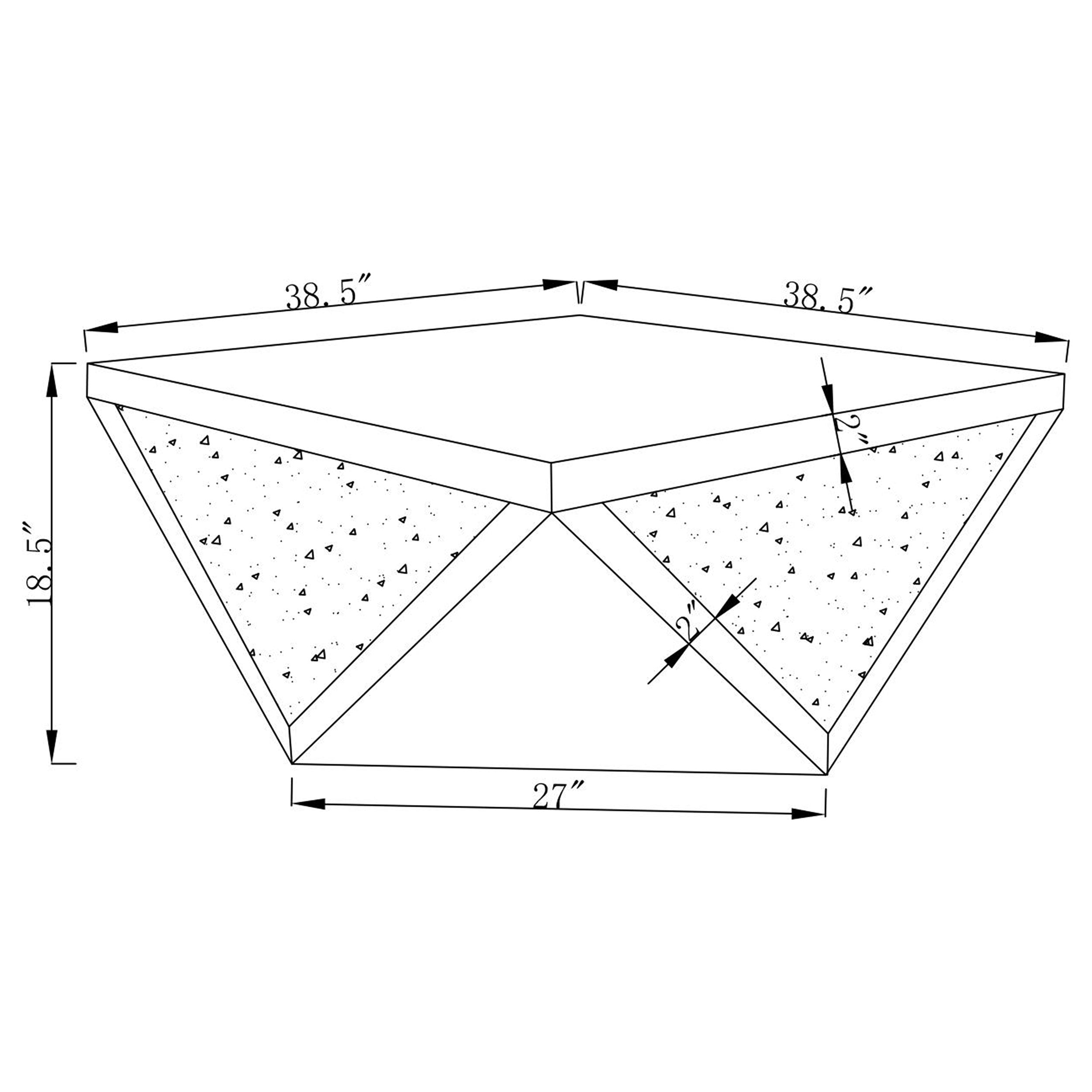 Amore Mirrored Coffee and End Table Set Silver