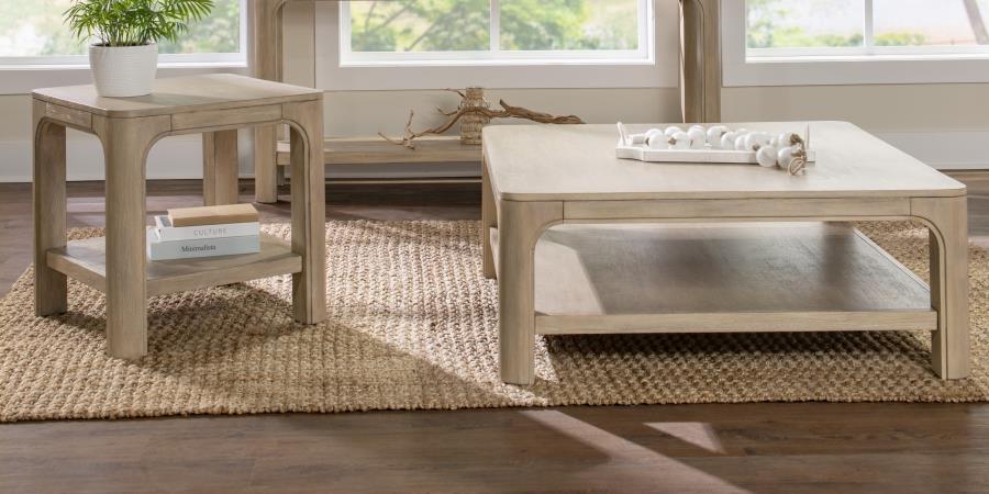 Solano Square Coffee Table Set Weathered Mango