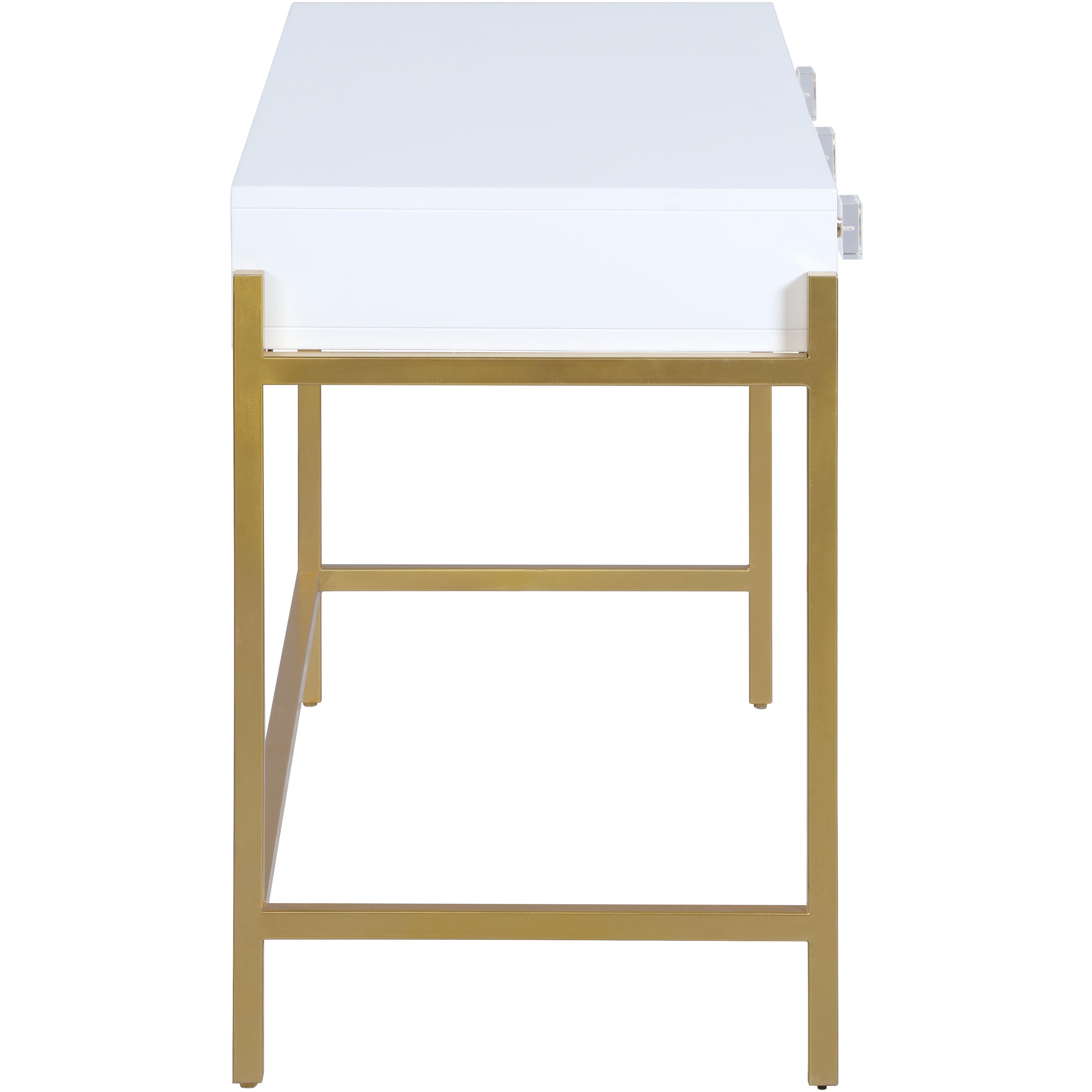 Meridian Abigail White / Gold Desk/Console