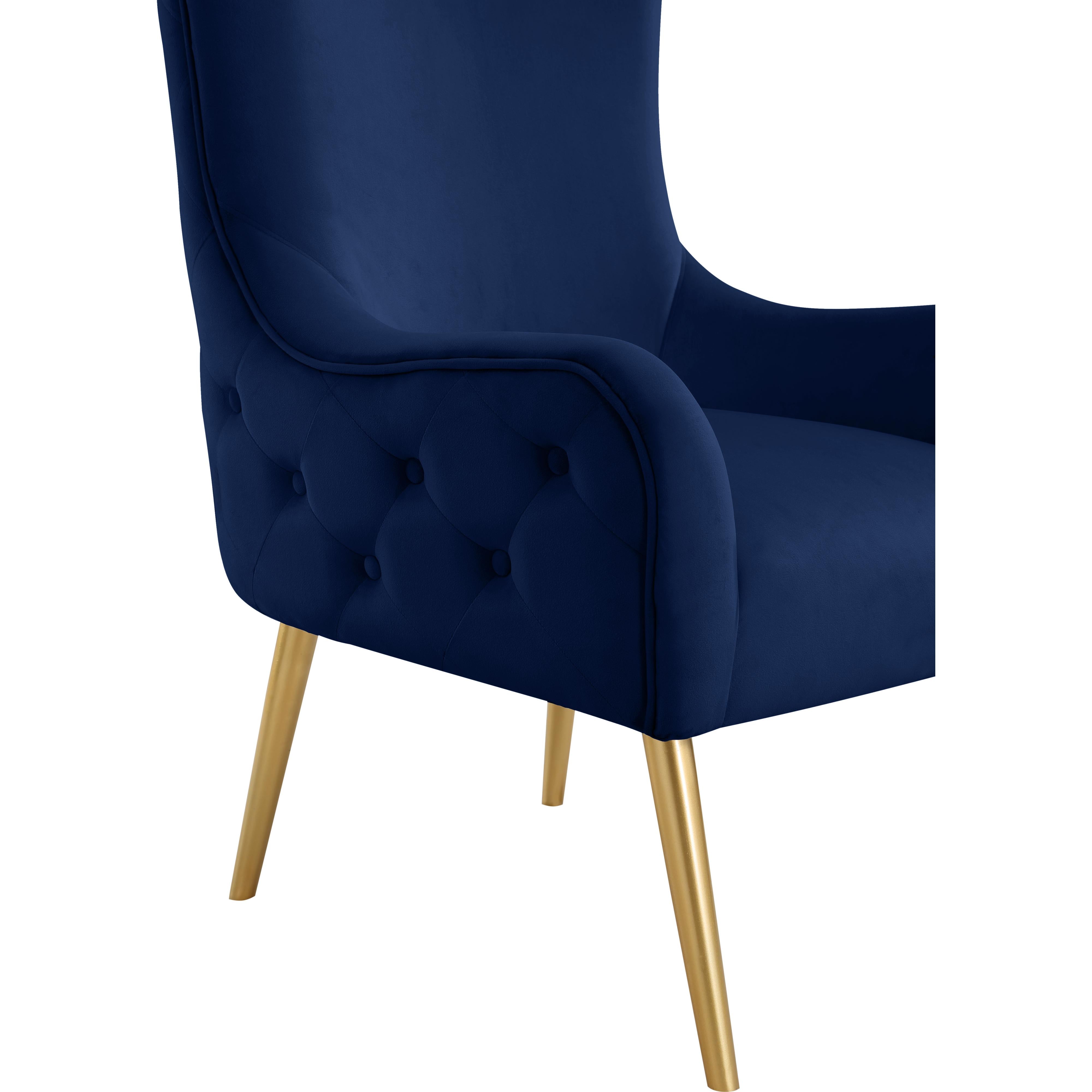 Meridian Alexander Navy Velvet Accent Chair