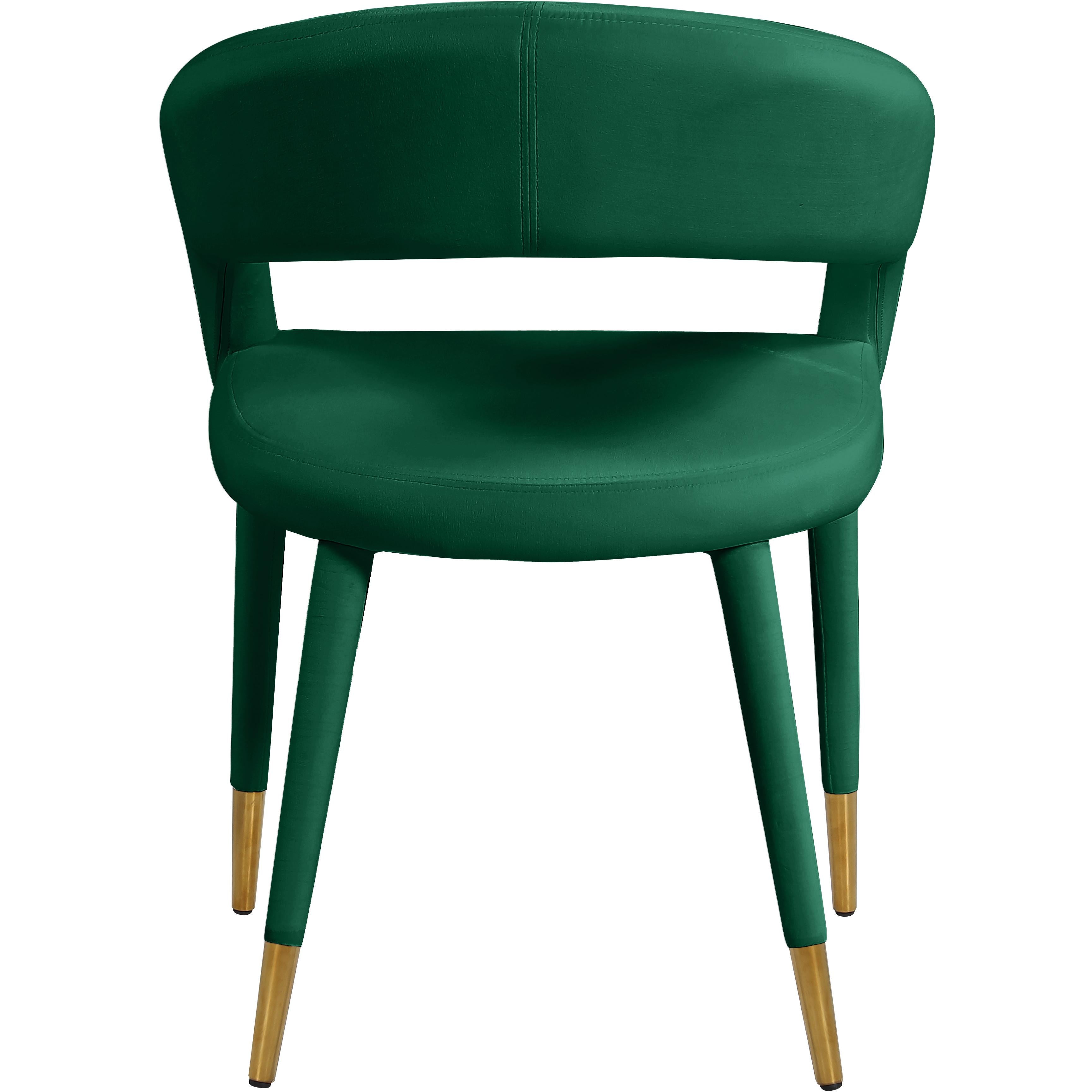 Meridian Destiny Green Velvet Dining Chair