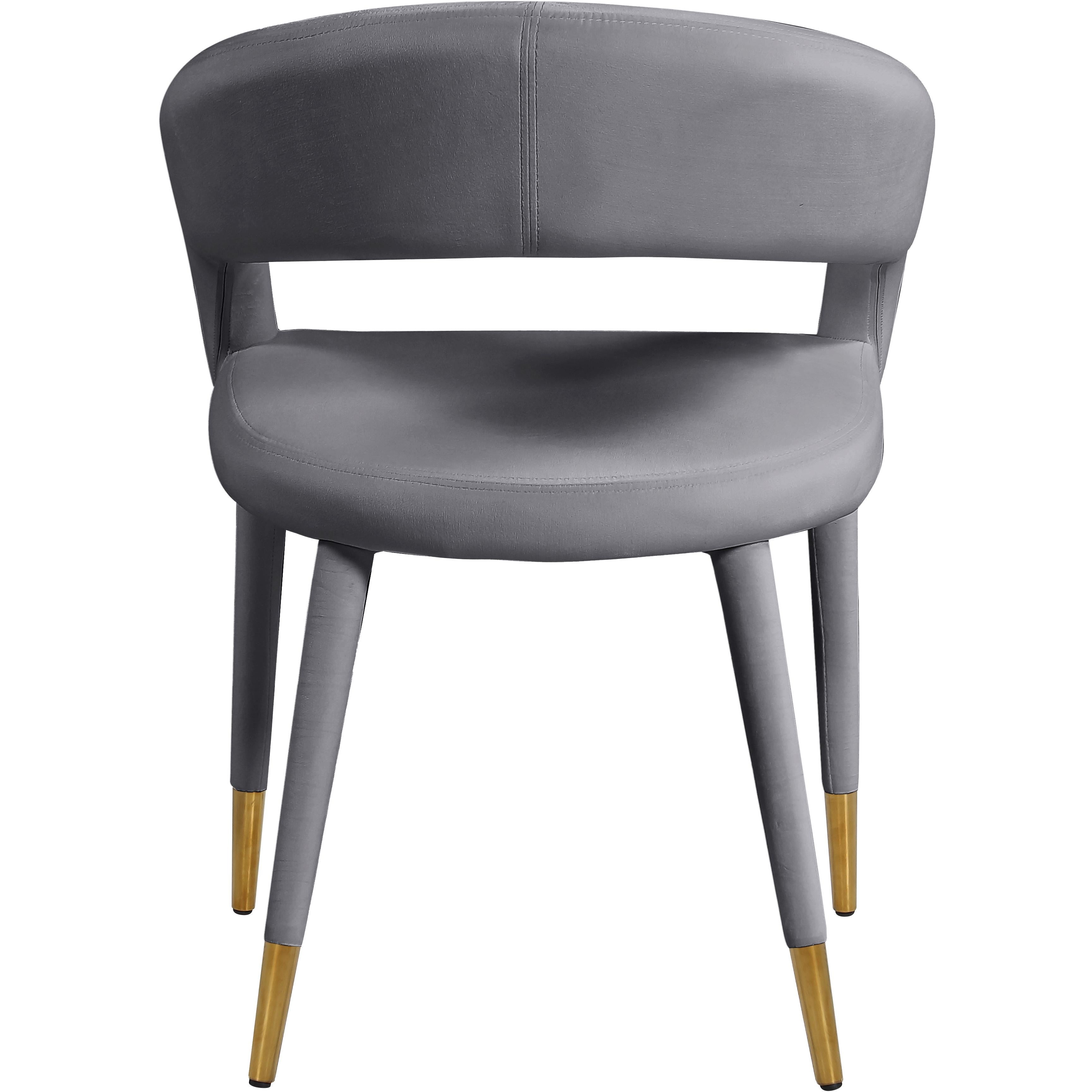 Meridian Destiny Grey Velvet Dining Chair