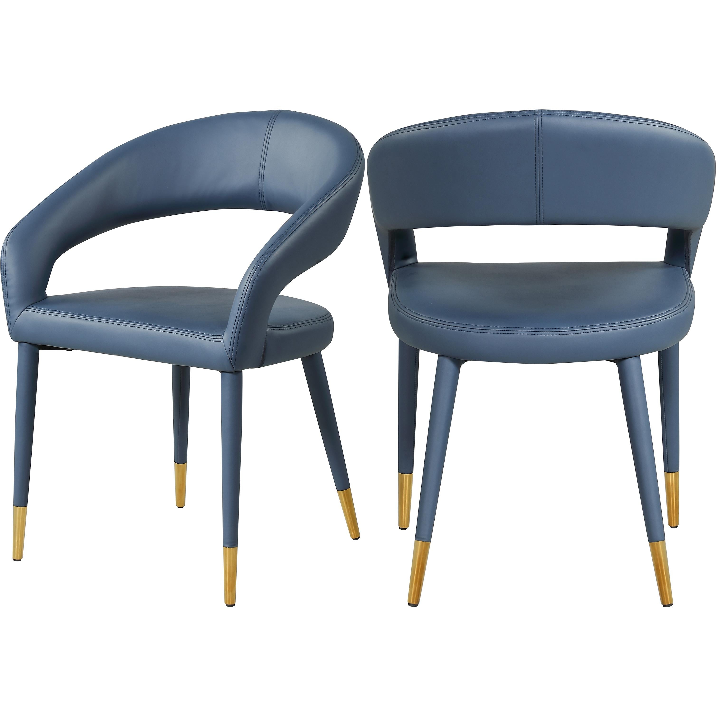 Meridian Destiny Navy Vegan Leather Dining Chair