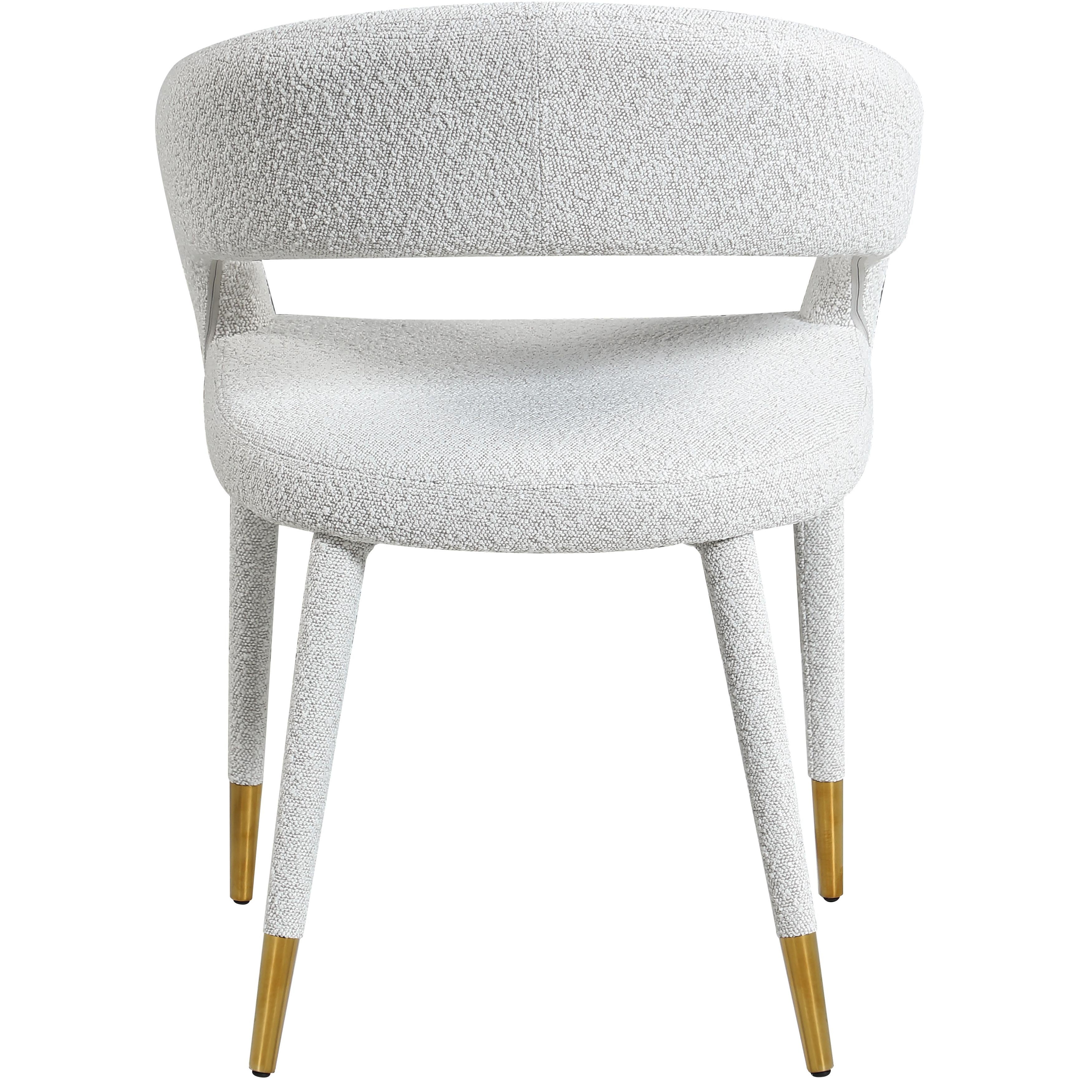 Meridian Destiny Cream Boucle Fabric Dining Chair