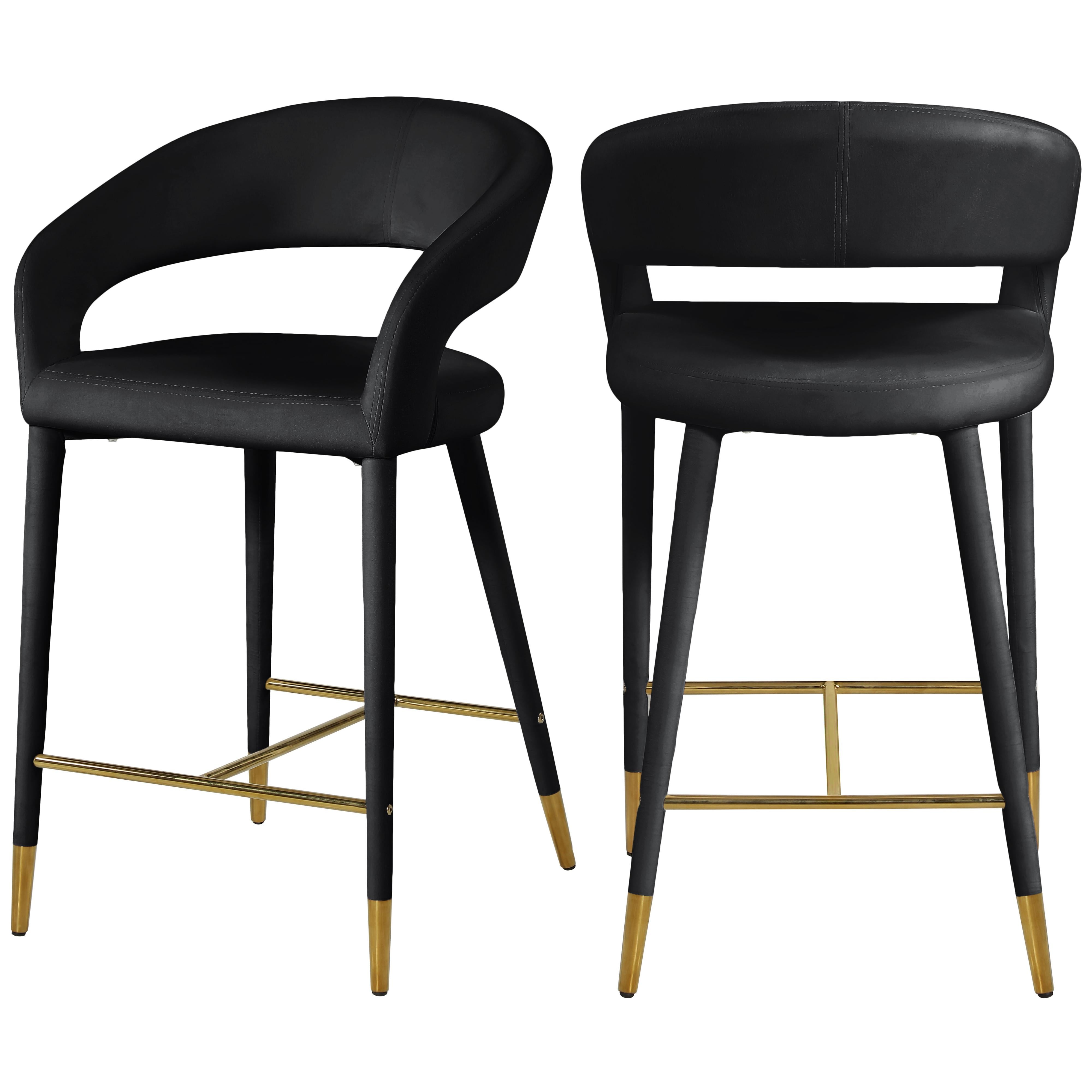 Meridian Destiny Black Velvet Stool