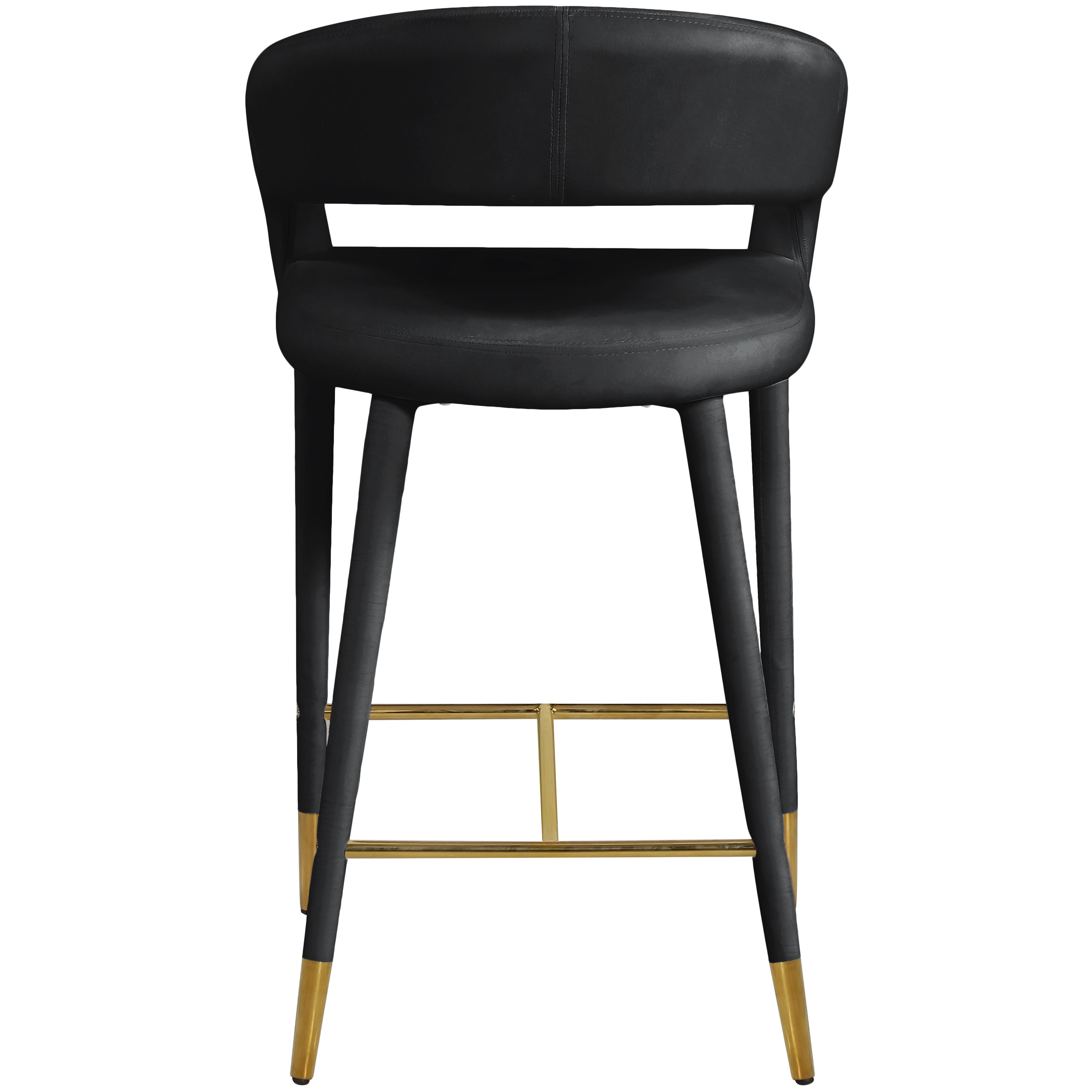 Meridian Destiny Black Velvet Stool
