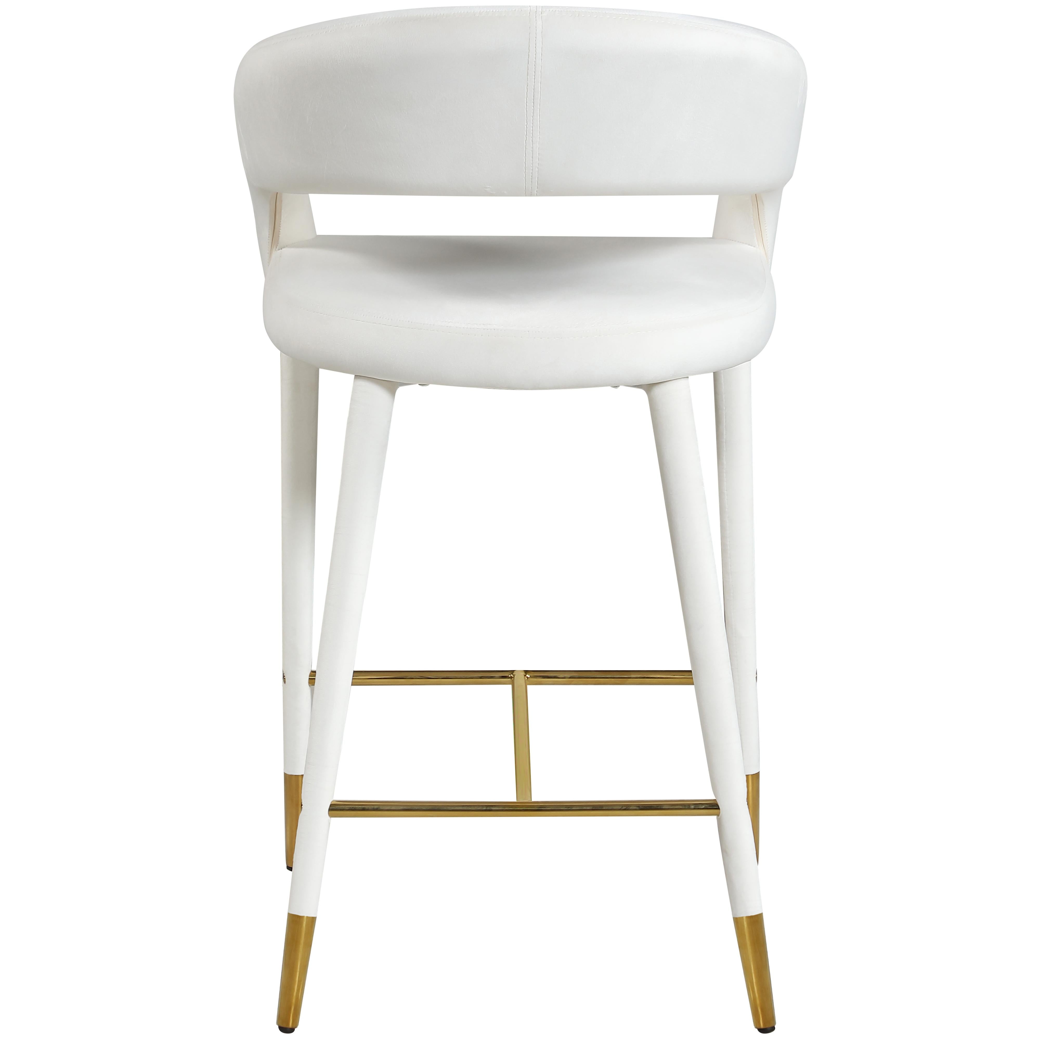 Meridian Destiny Cream Velvet Stool