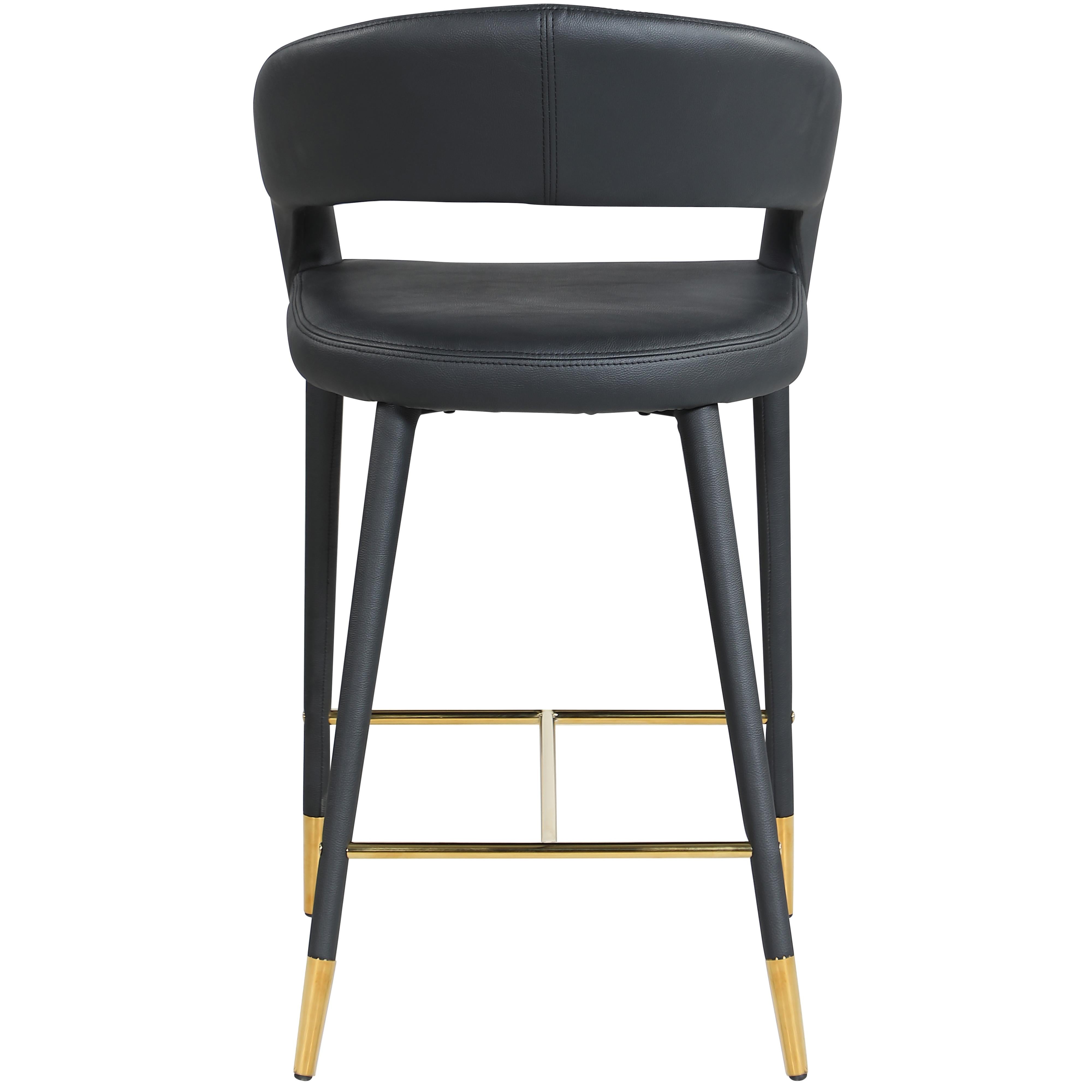 Meridian Destiny Black Vegan Leather Stool