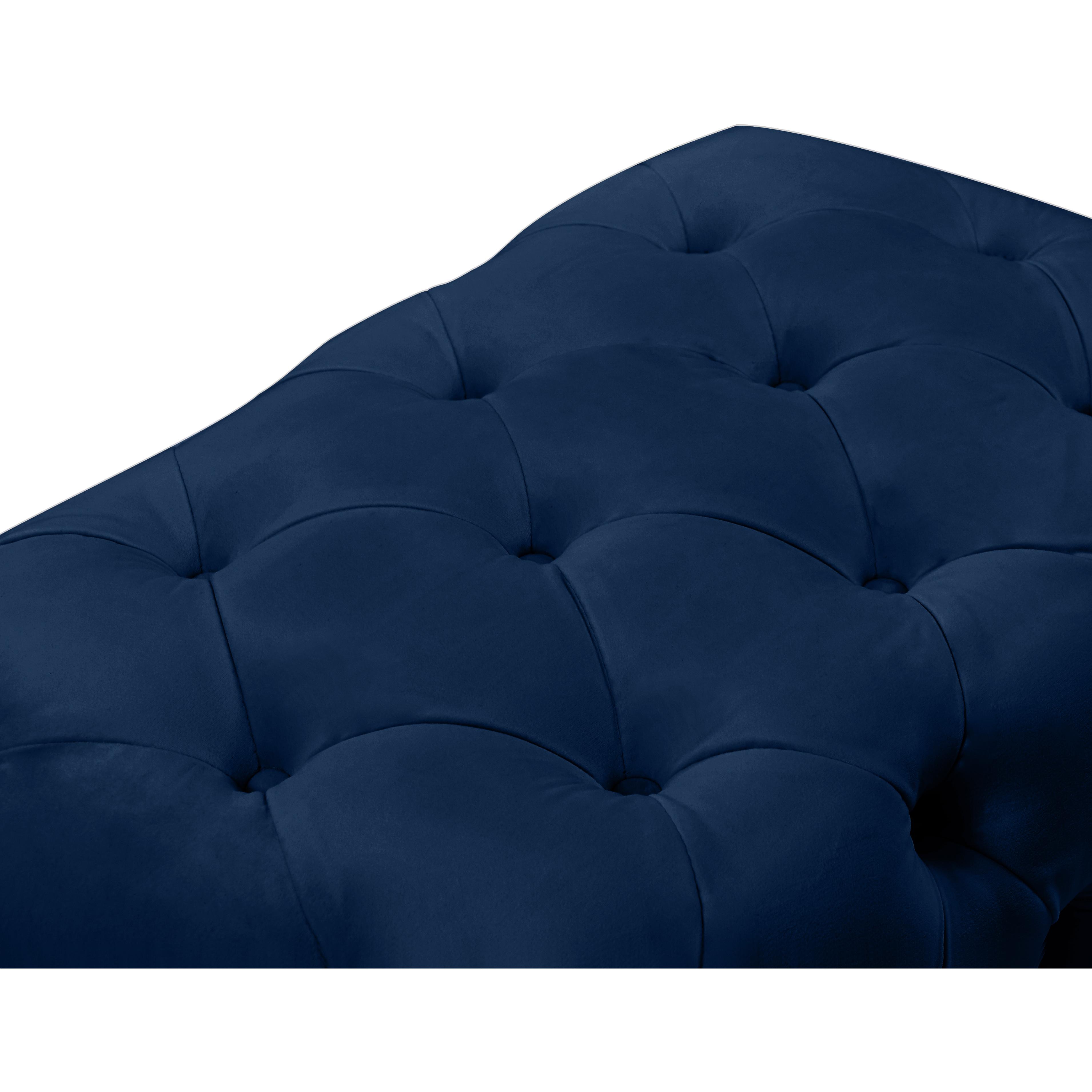Meridian Crescent Navy Velvet Ottoman