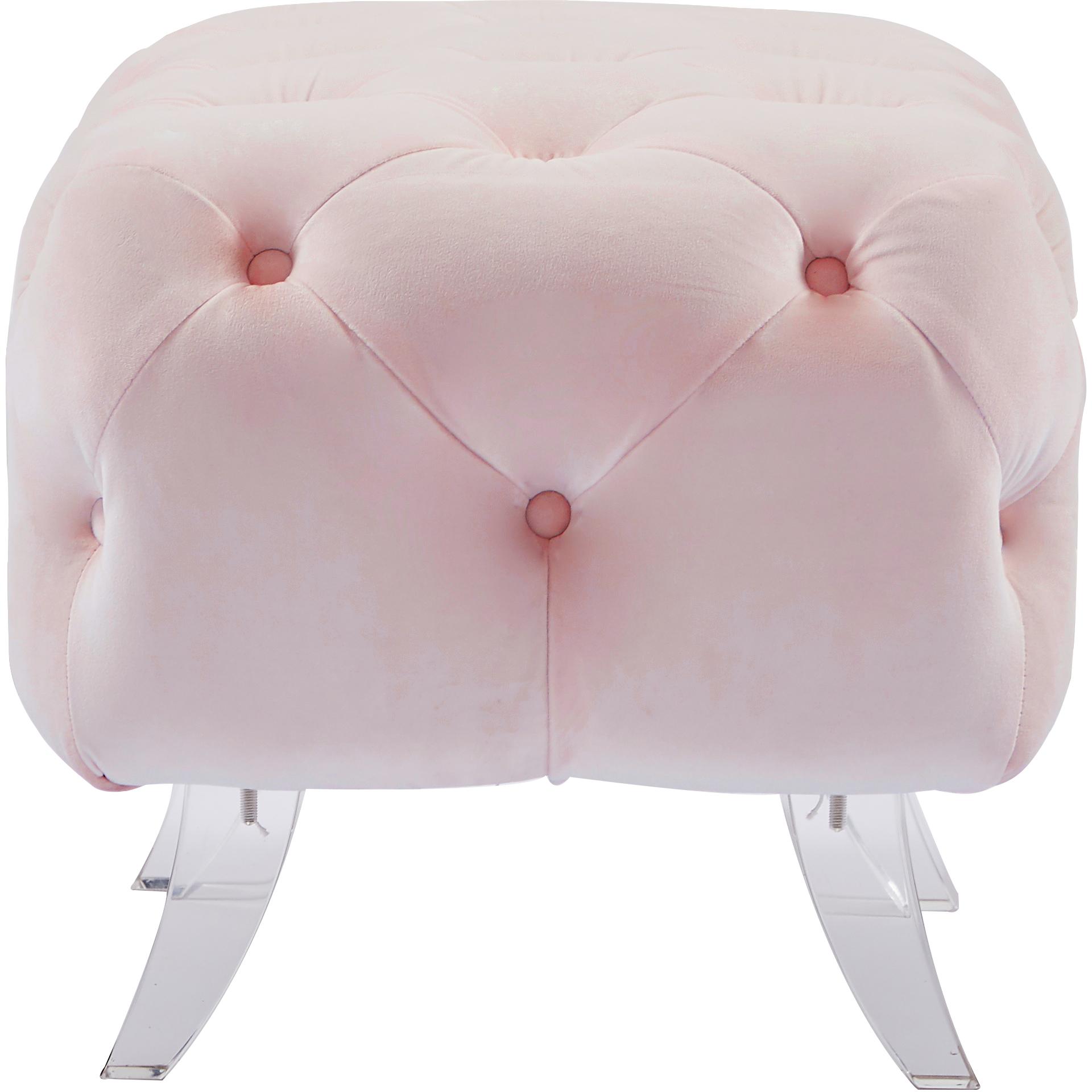 Meridian Crescent Pink Velvet Ottoman