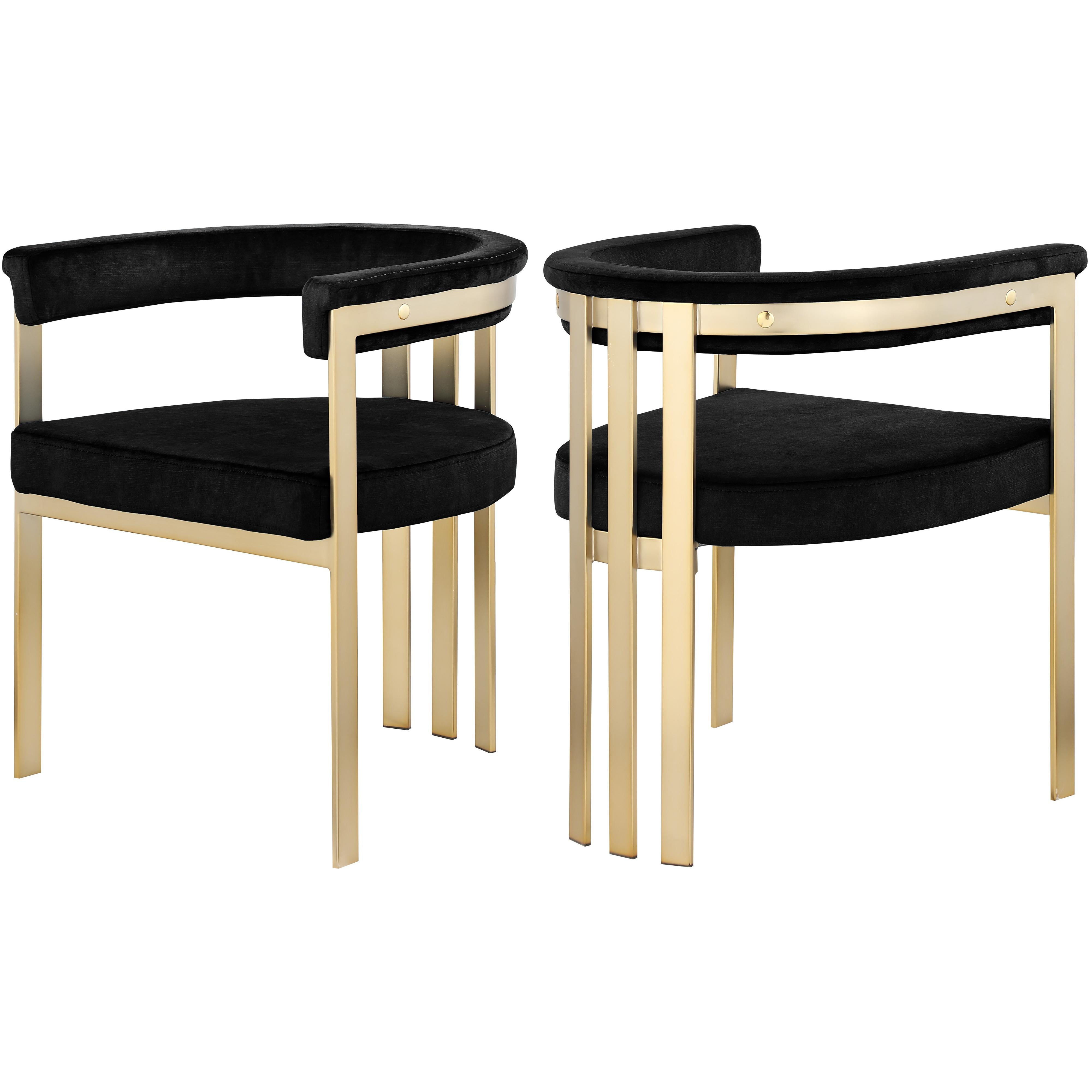 Meridian Marcello Black Velvet Dining Chair