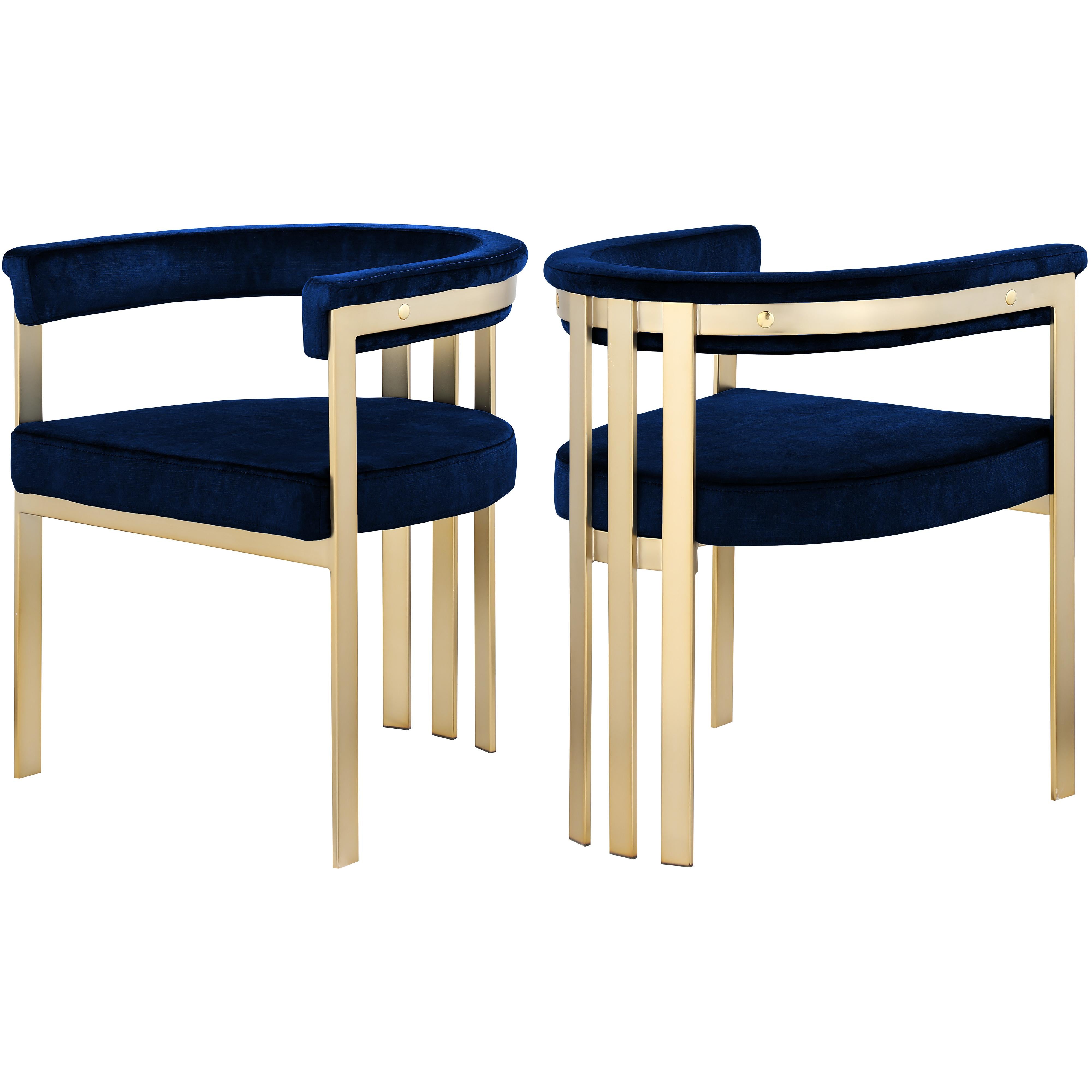 Meridian Marcello Navy Velvet Dining Chair