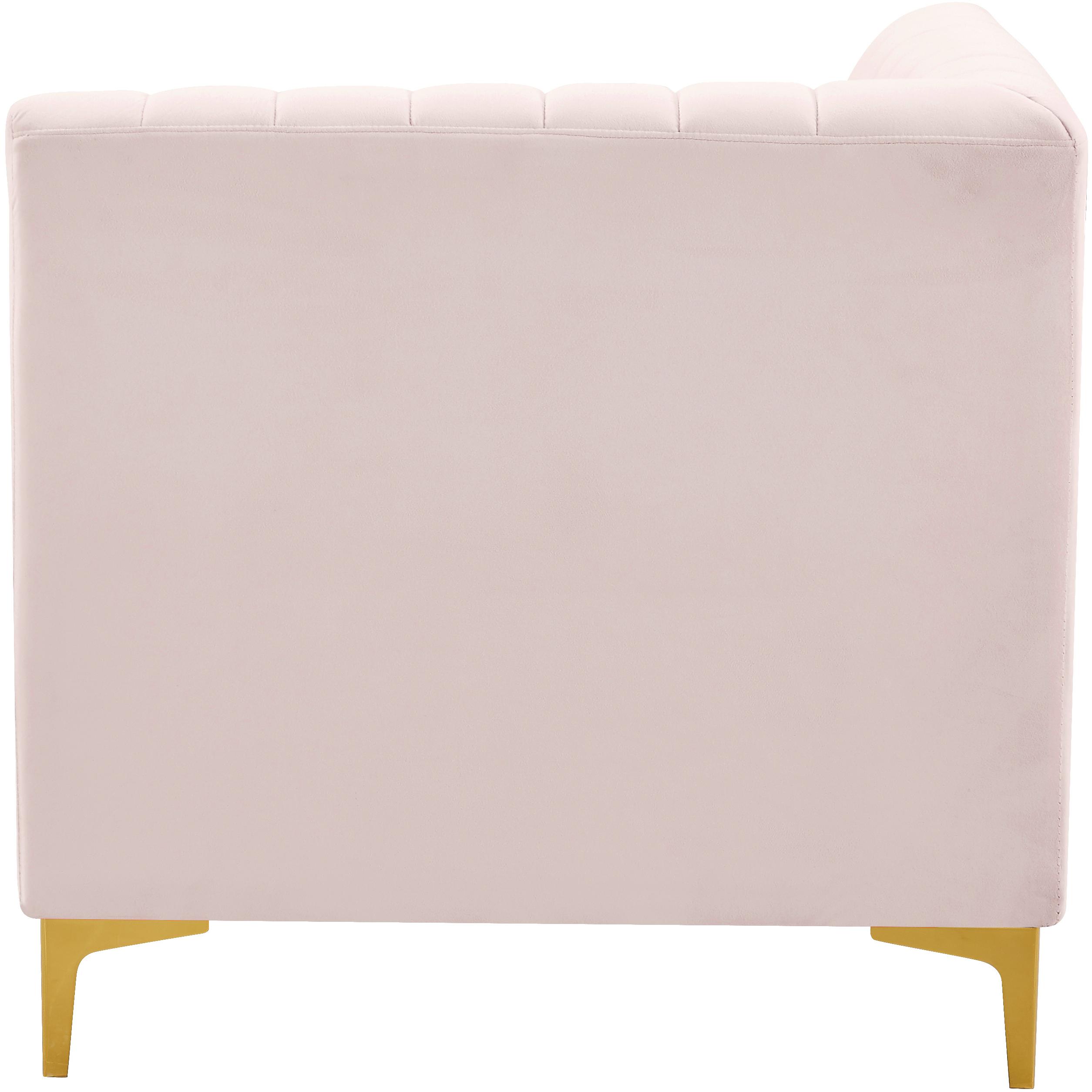Meridian Alina Pink Velvet Corner Chair