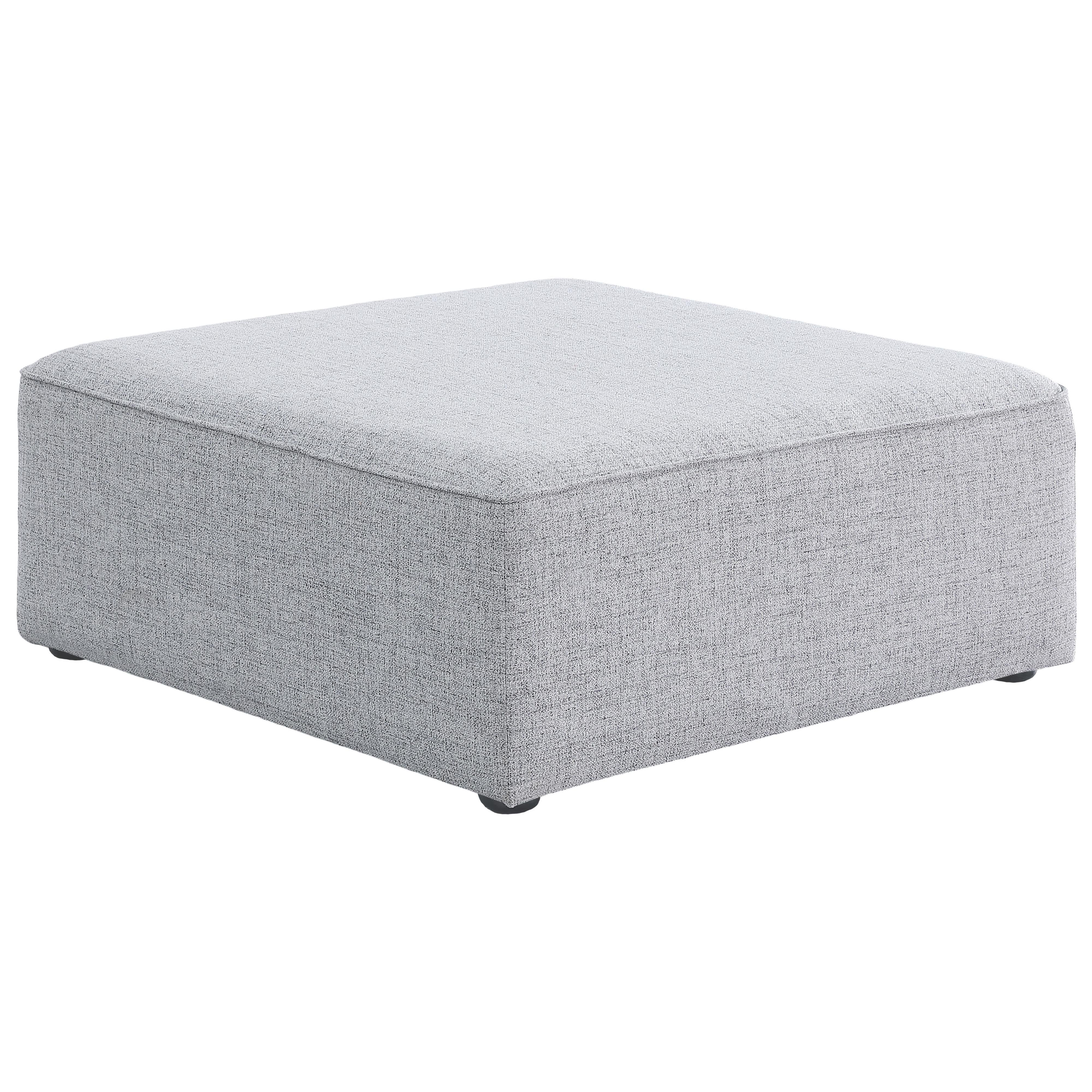 Meridian Cube Grey Durable Linen Textured Ottoman