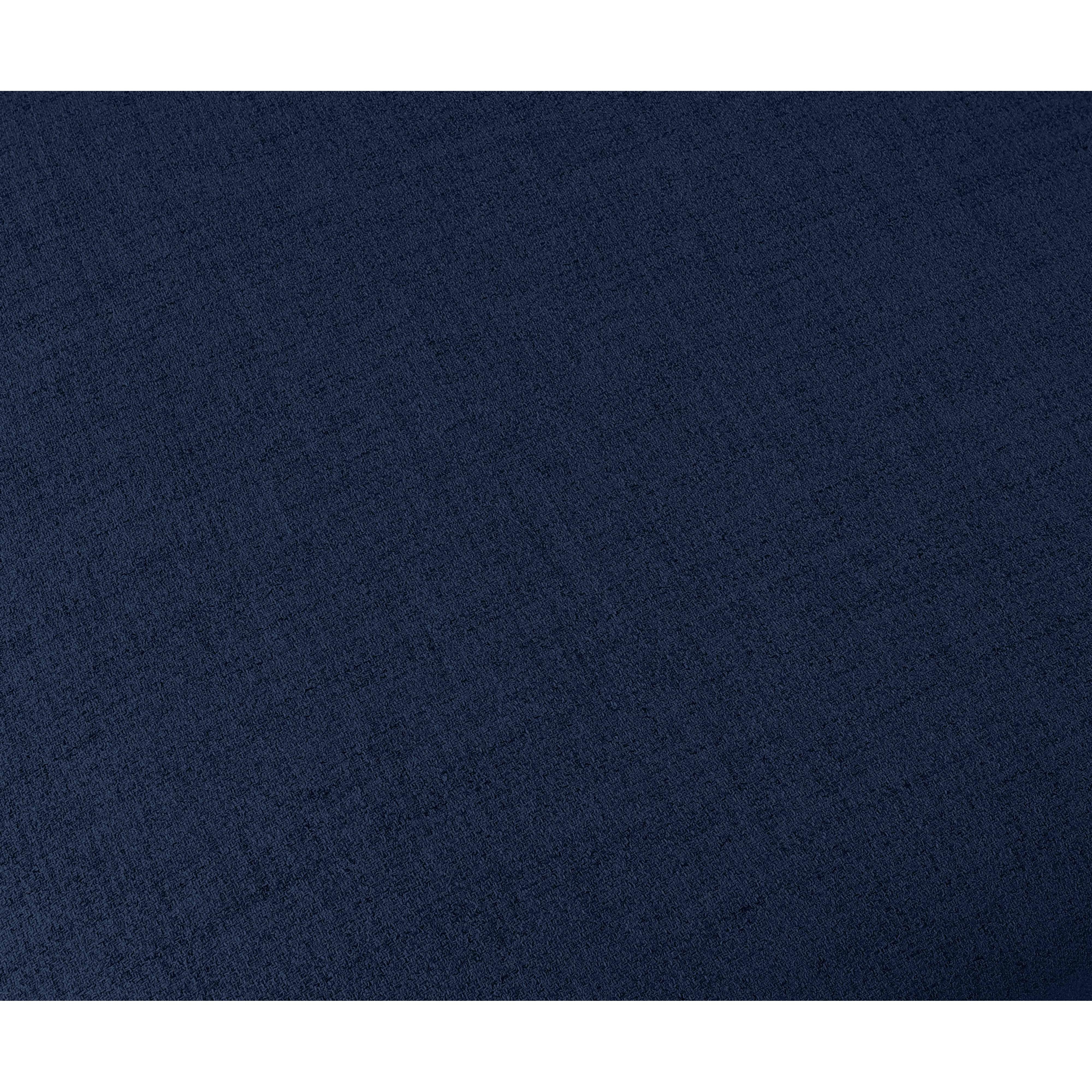 Meridian Miramar Navy Durable Linen Textured Ottoman