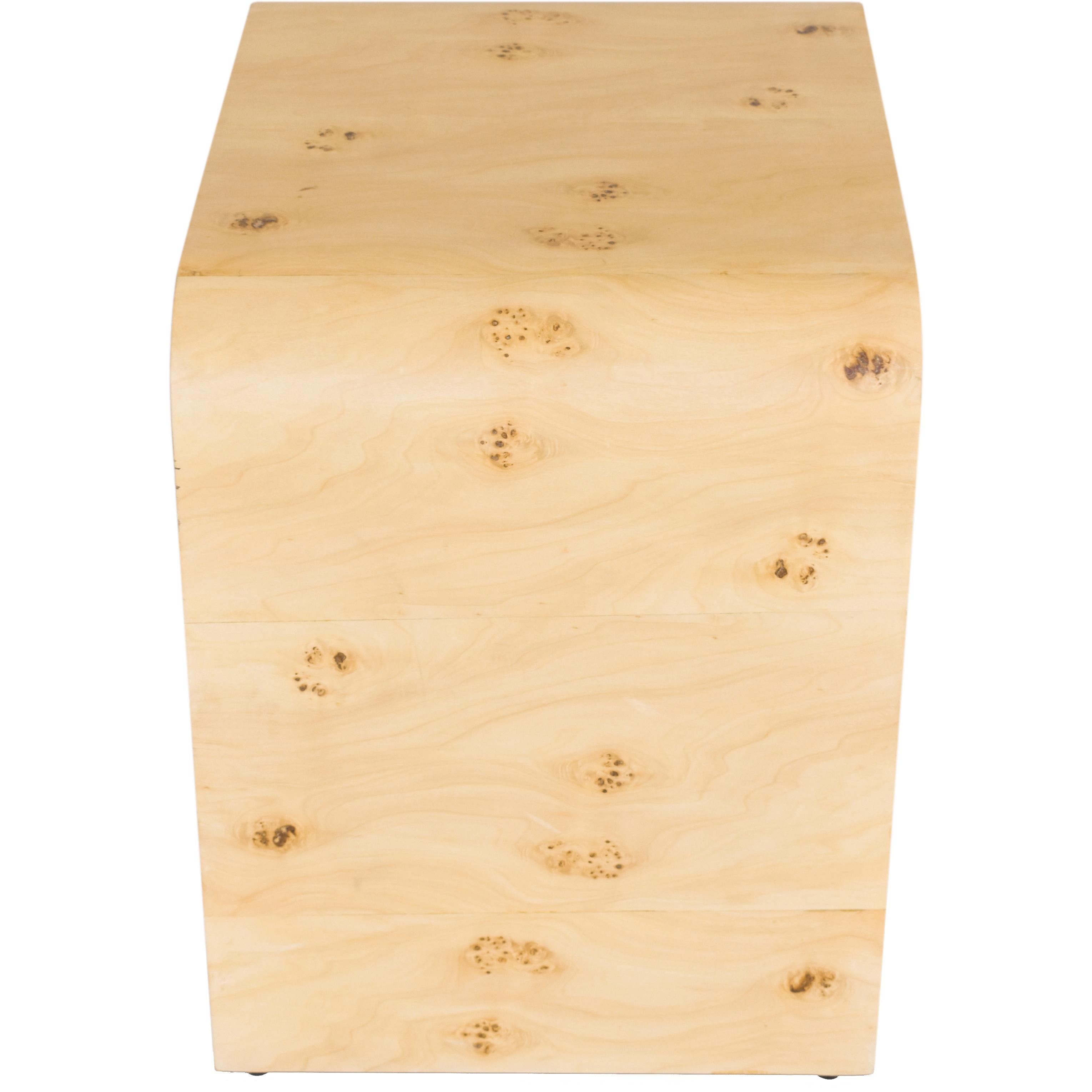 Meridian Cresthill Natural Burl Wood Night Stand