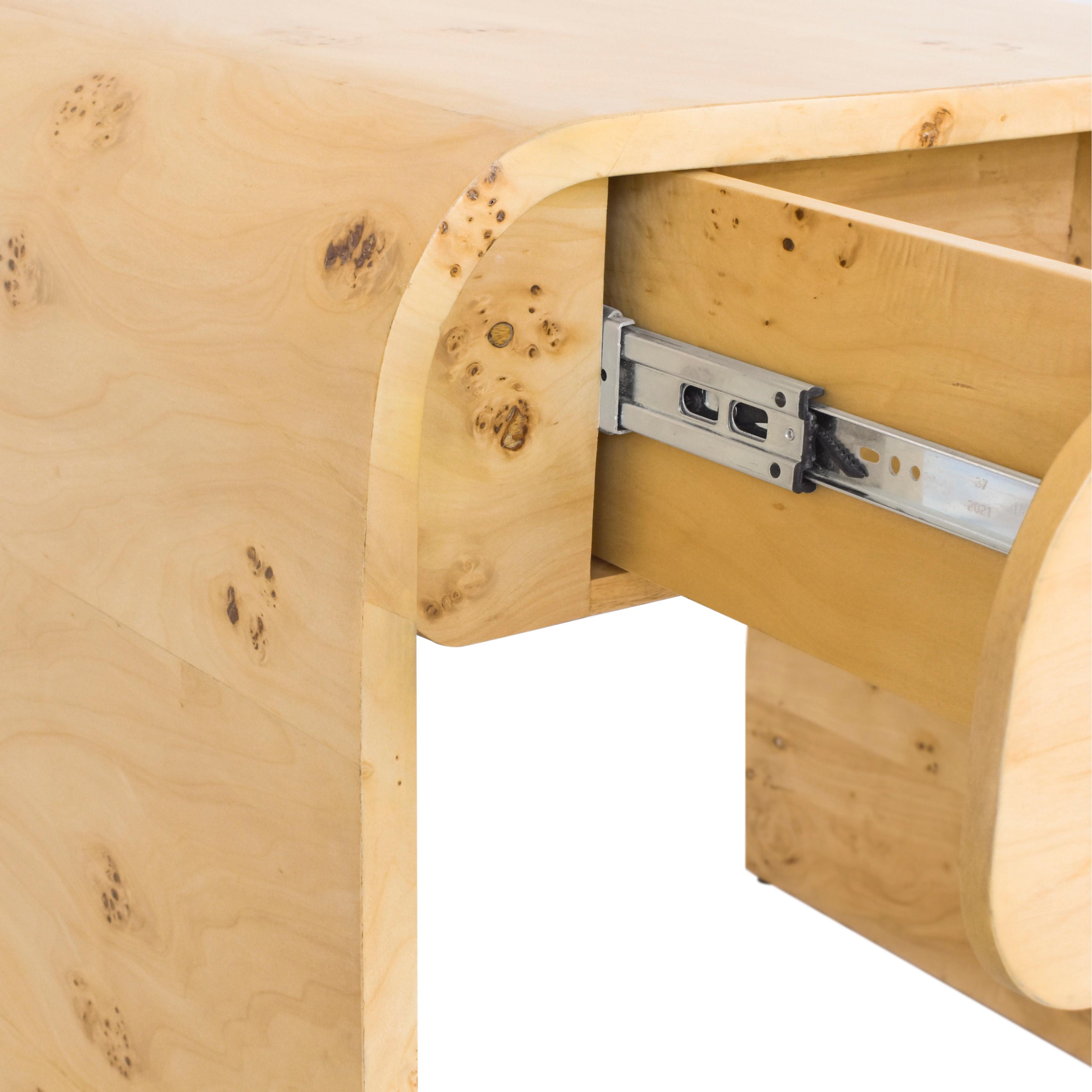 Meridian Cresthill Natural Burl Wood Night Stand